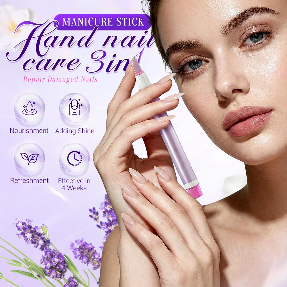 Lavender Jurfest 2-In-1 Cuticle Oil Pusher Pen,Ceramic Cuticle Remover, Portable Nail Oil Pen, Moisturizing Supports a strong look For Nail Salon, Gentle Hangnail Remover For Women (Rose scent)