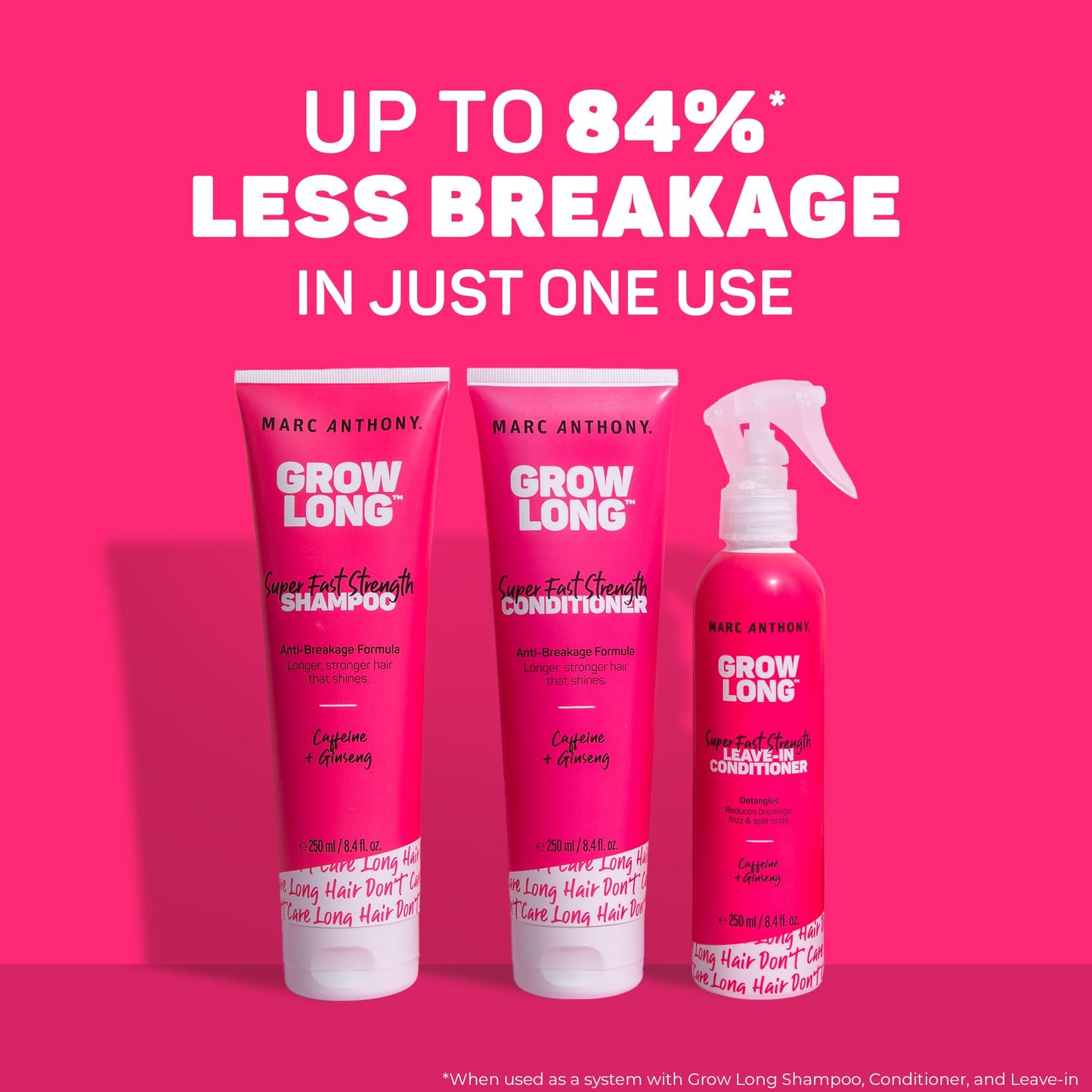 Deep Pink Marc Anthony Shampoo and Conditioner Gift Set, Grow Long Biotin - Anti-Frizz Deep Conditioner For Split Ends & Breakage - Vitamin E, Caffeine & Ginseng for Curly, Dry & Damaged Hair