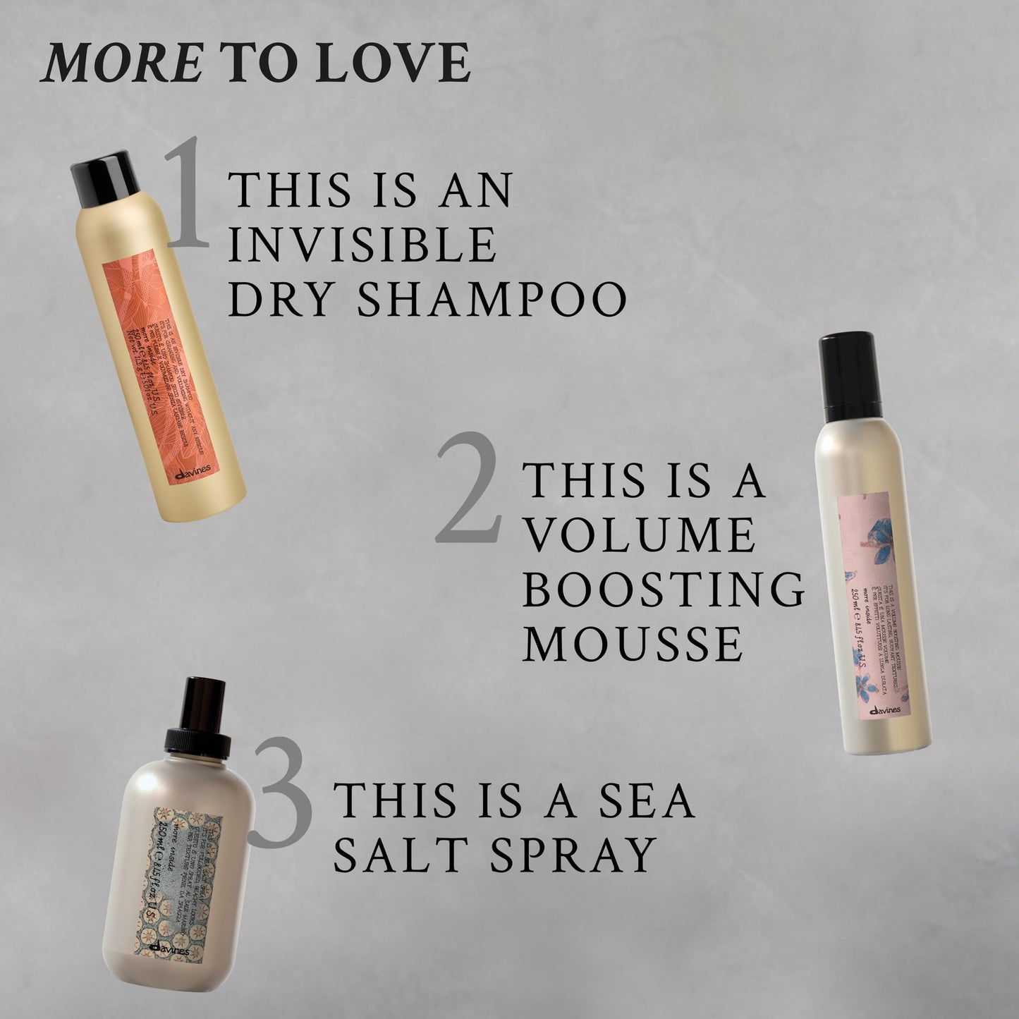 Gray Davines This Is A Sea Salt Spray, Light Hold Beachy Waves & Texture - Adds Gritty Texture & Volume for Tousled Looks - Matte Finish, 8.45 Fl Oz