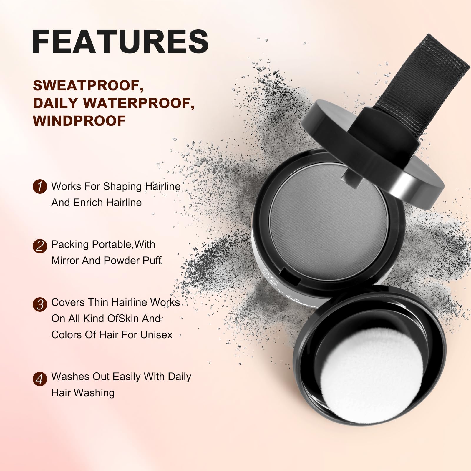 Antique White Acosexy Root Touch Up Powder - Instant Gray Hair Coverage for Hairline, Eyebrows, Men's Beard, and Bald Spots
