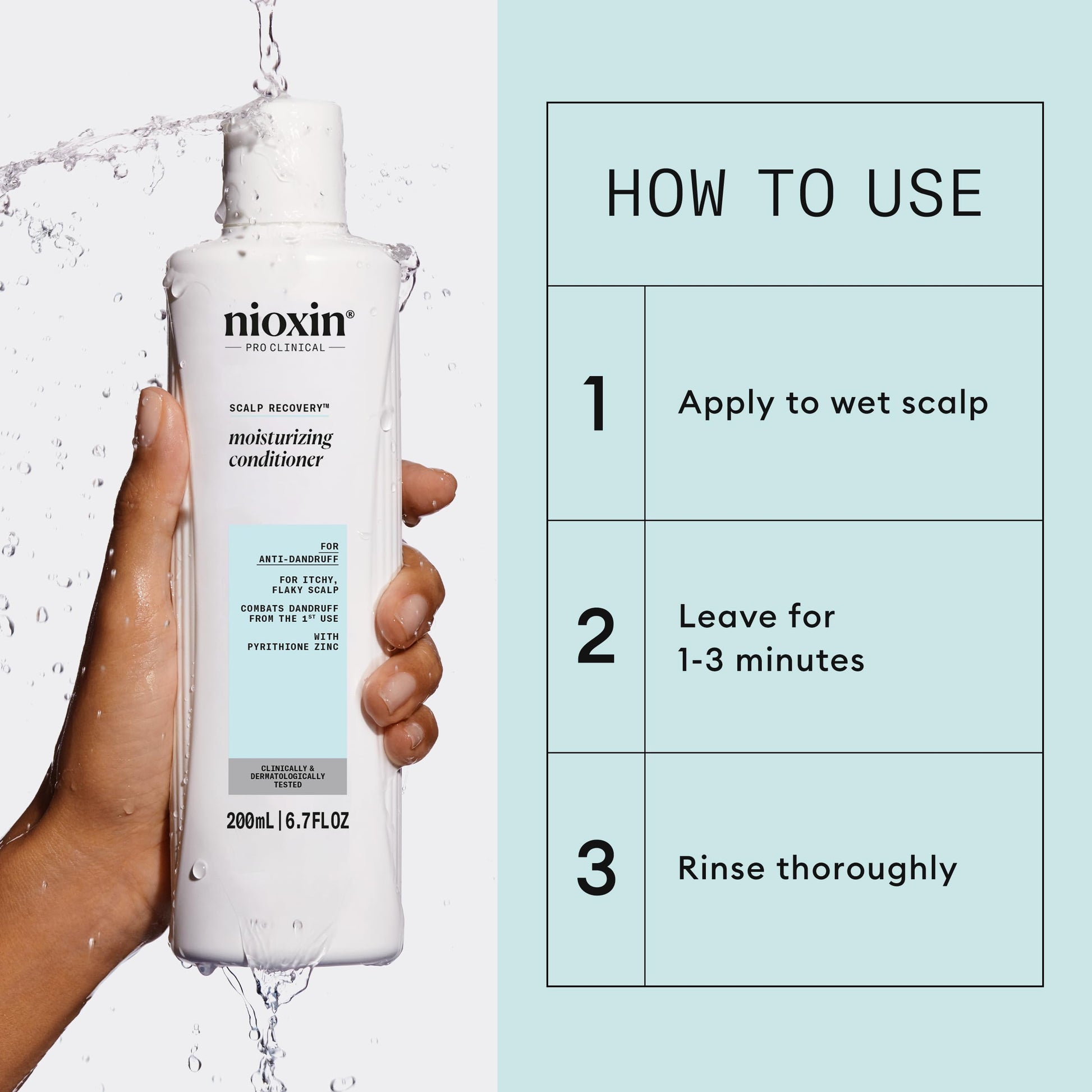 Powder Blue Nioxin Scalp Recovery System Moisturizing Conditioner | With Pyrithione Zinc and Green Tea Extracts | 6.7 Fl oz.