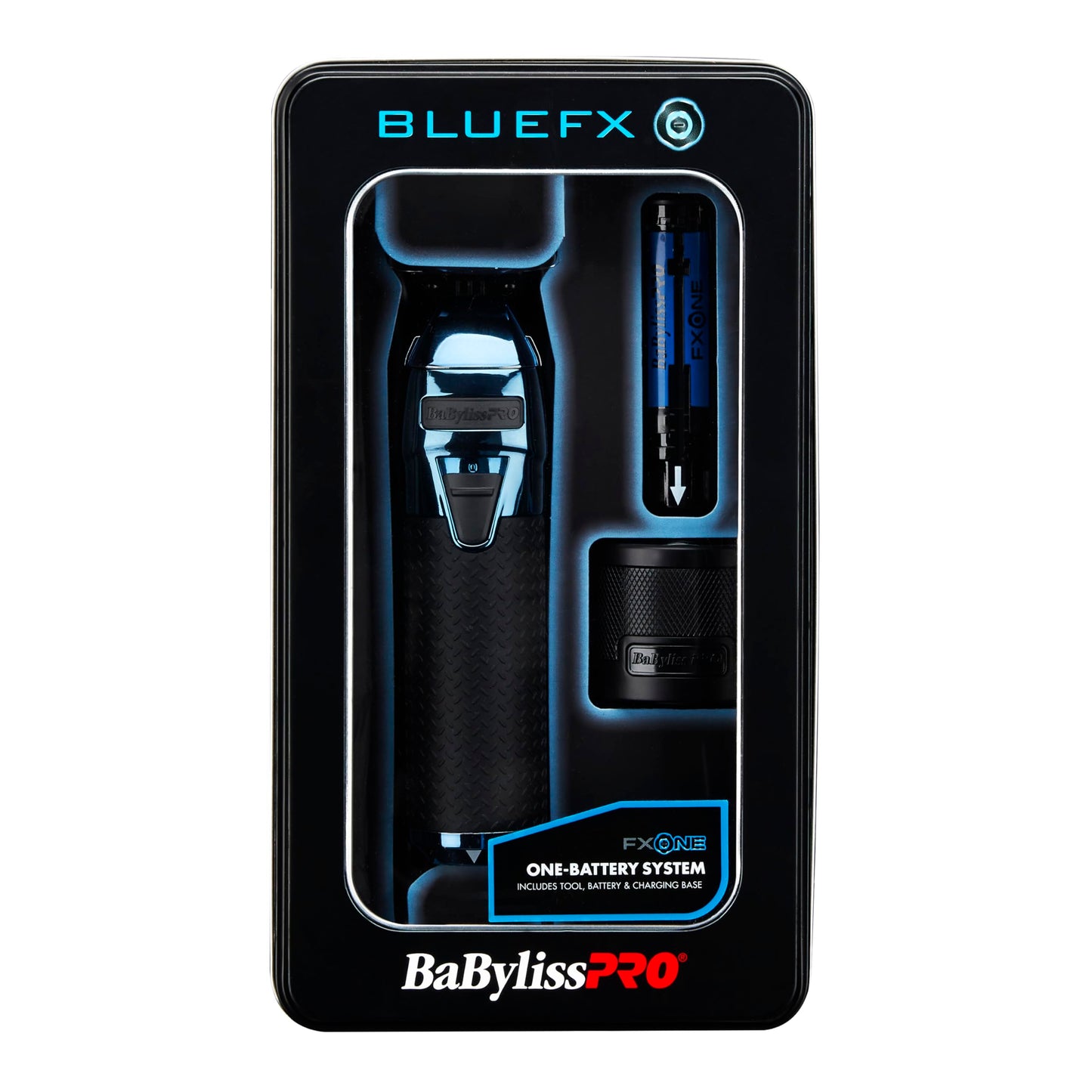 Black BaBylissPRO FXONE Hair Trimmer with Interchangeable Battery, Electric Trimmer for Men, Titanium T-Blade for All Hair, Up to 3-Hour Runtime