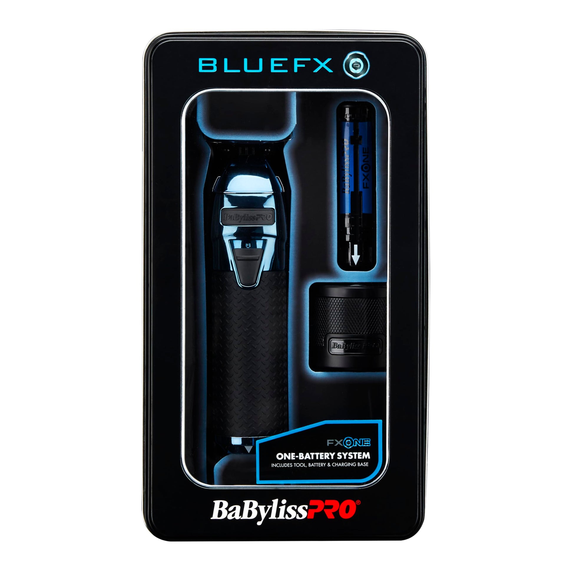 Black BaBylissPRO FXONE Hair Trimmer with Interchangeable Battery, Electric Trimmer for Men, Titanium T-Blade for All Hair, Up to 3-Hour Runtime