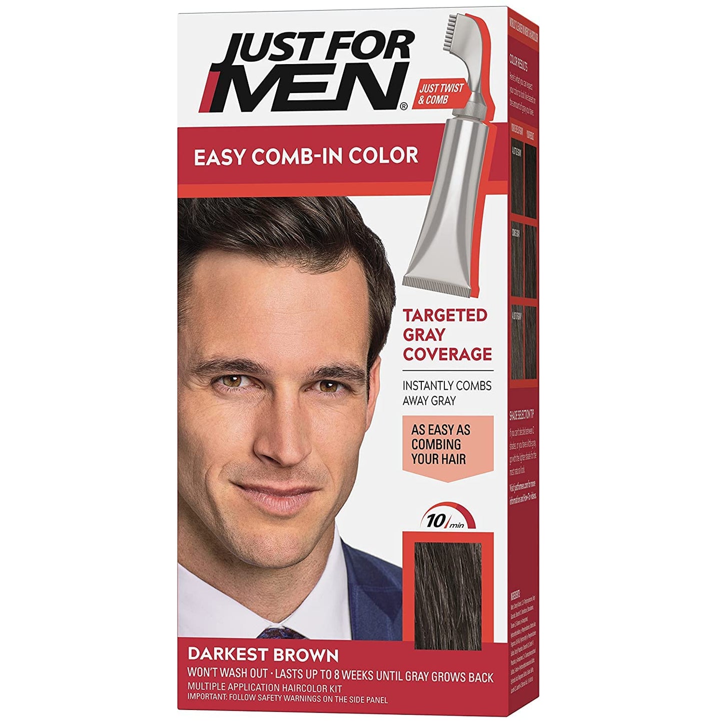 White Smoke Just For Men Autostop Color #A-50 Darkest Brown (Pack of 2)