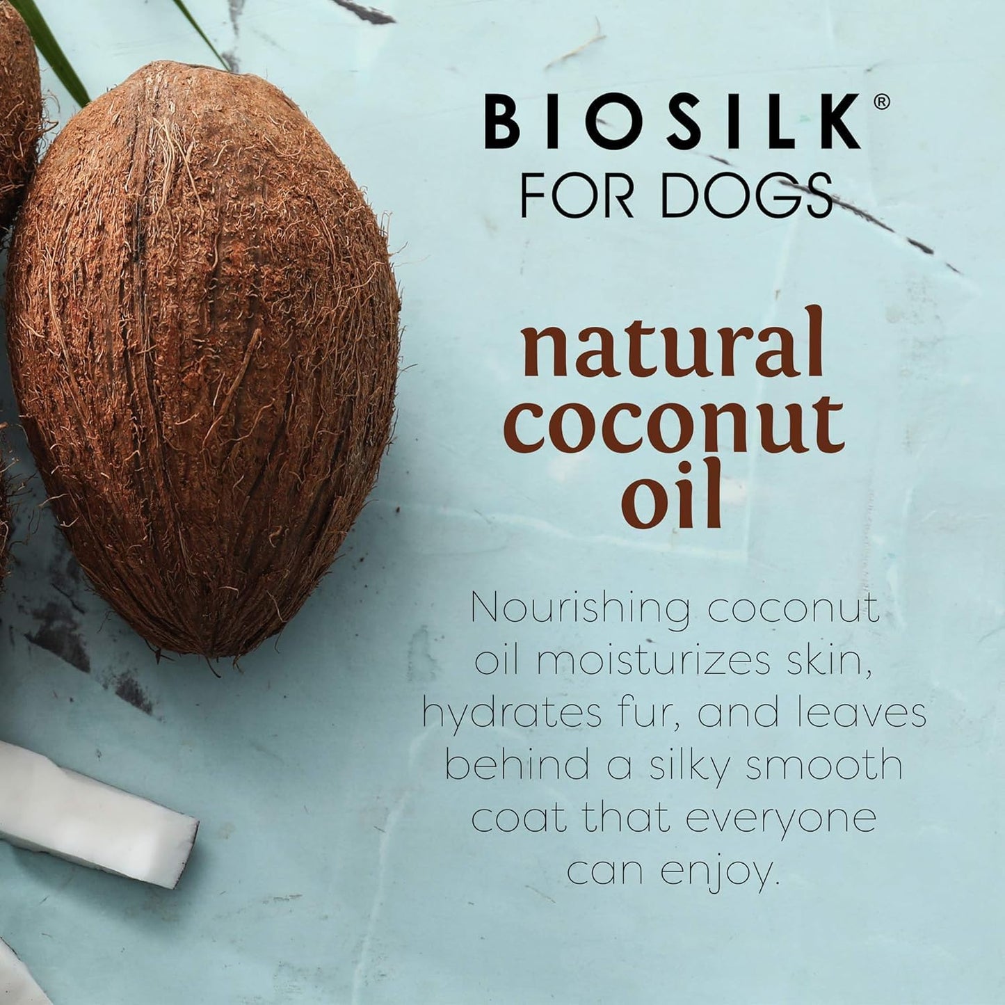 Light Blue BioSilk for Dogs Silk Therapy Conditioner with Natural Coconut Oil, Moisturizing Dog Conditioner, Sulfate and Paraben Free, pH Balanced for Dogs, Made in USA, 12 Fl Oz - 2 Pack