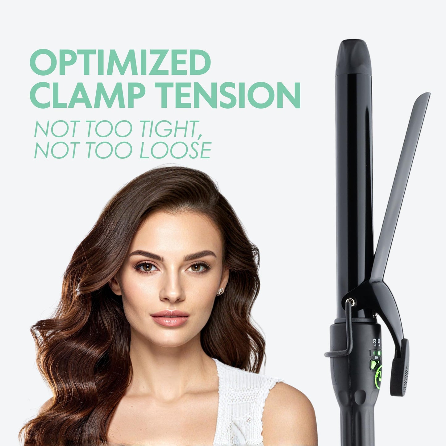 White Smoke MINT REVAMP X-Long Barrel 1 Inch Curling Iron — Easier & Faster Styling for Long Hair | Truly Ionic & Even Heat Ceramic Curling Iron 1 Inch | Professional Optimized Clamp for Smooth Salon Curls