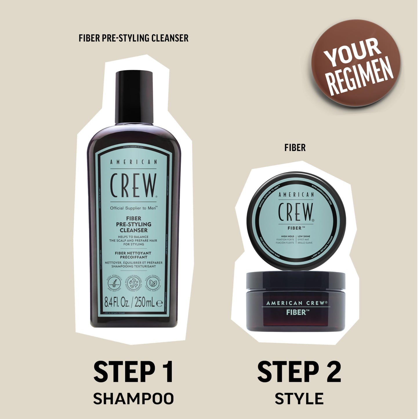 Light Gray American Crew Men's Hair Fiber, Like Hair Gel with High Hold & Low Shine, 3 oz