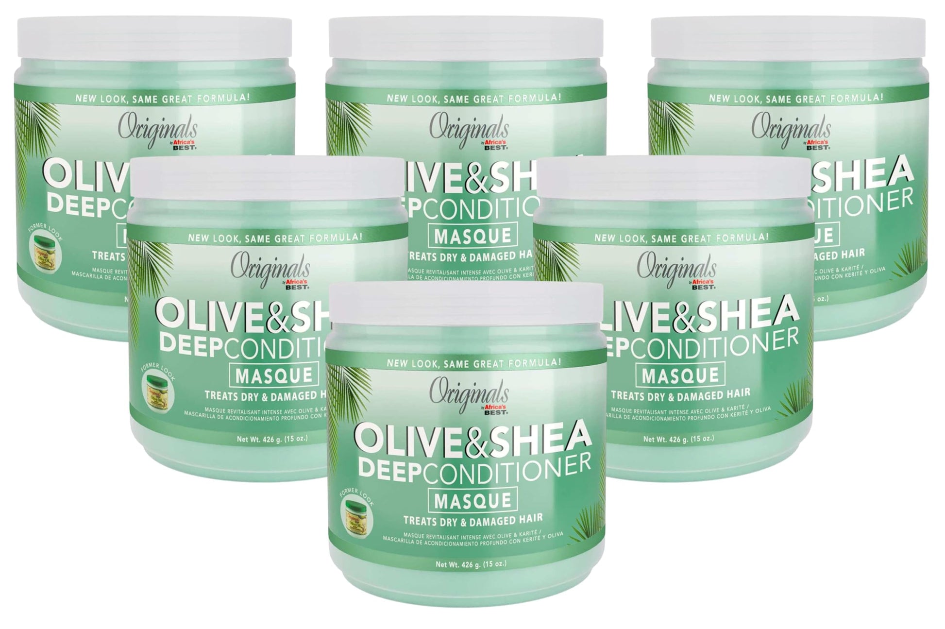 White Smoke Africas Best Conditioner Originals Olive Oil Deep 15 Ounce Jar (443ml) (6 Pack)