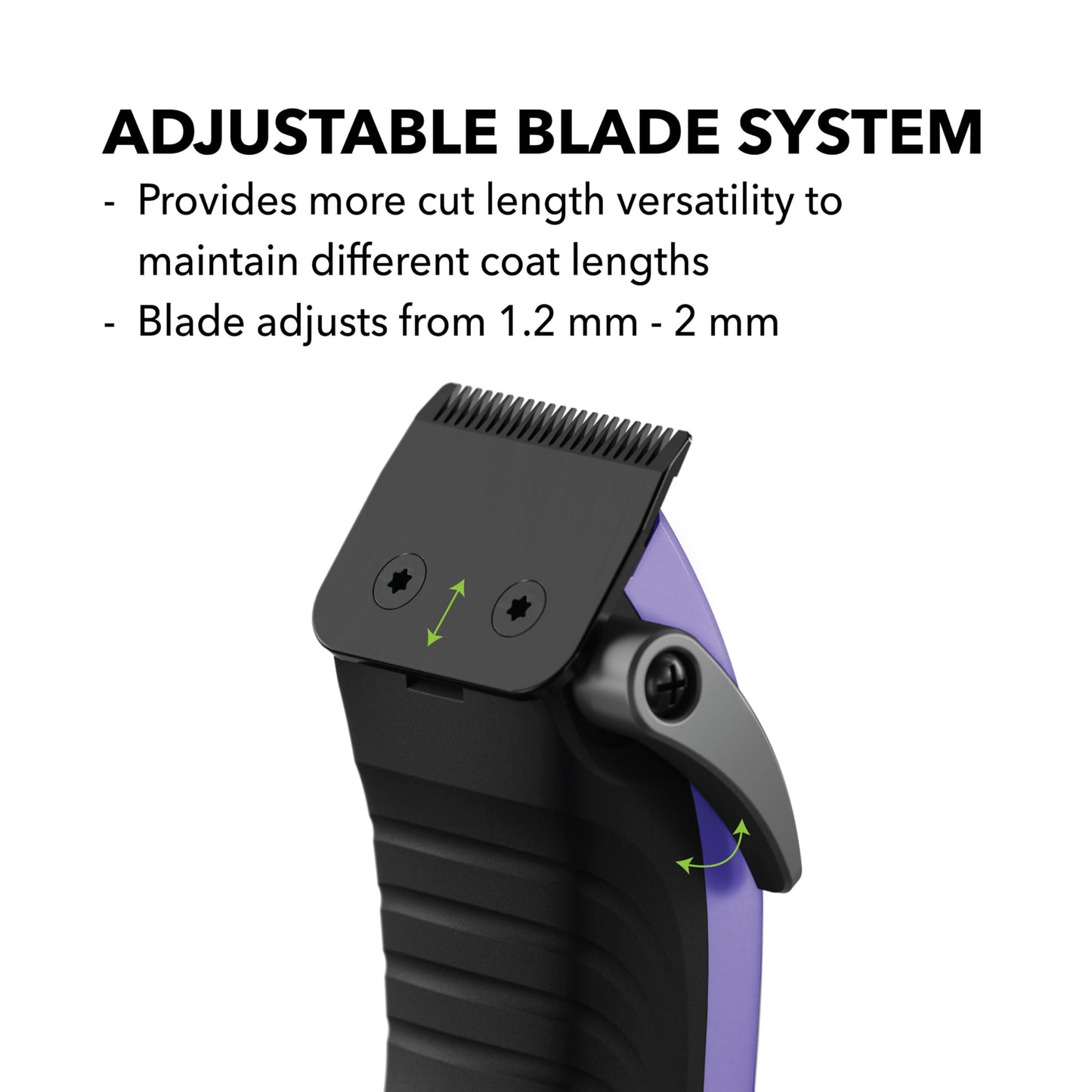 White Smoke Andis Easy Clip Adjustable Blade Cordless II Dog Clipper, 10 Piece Kit, Lithium-Ion Battery, Purple, 560017