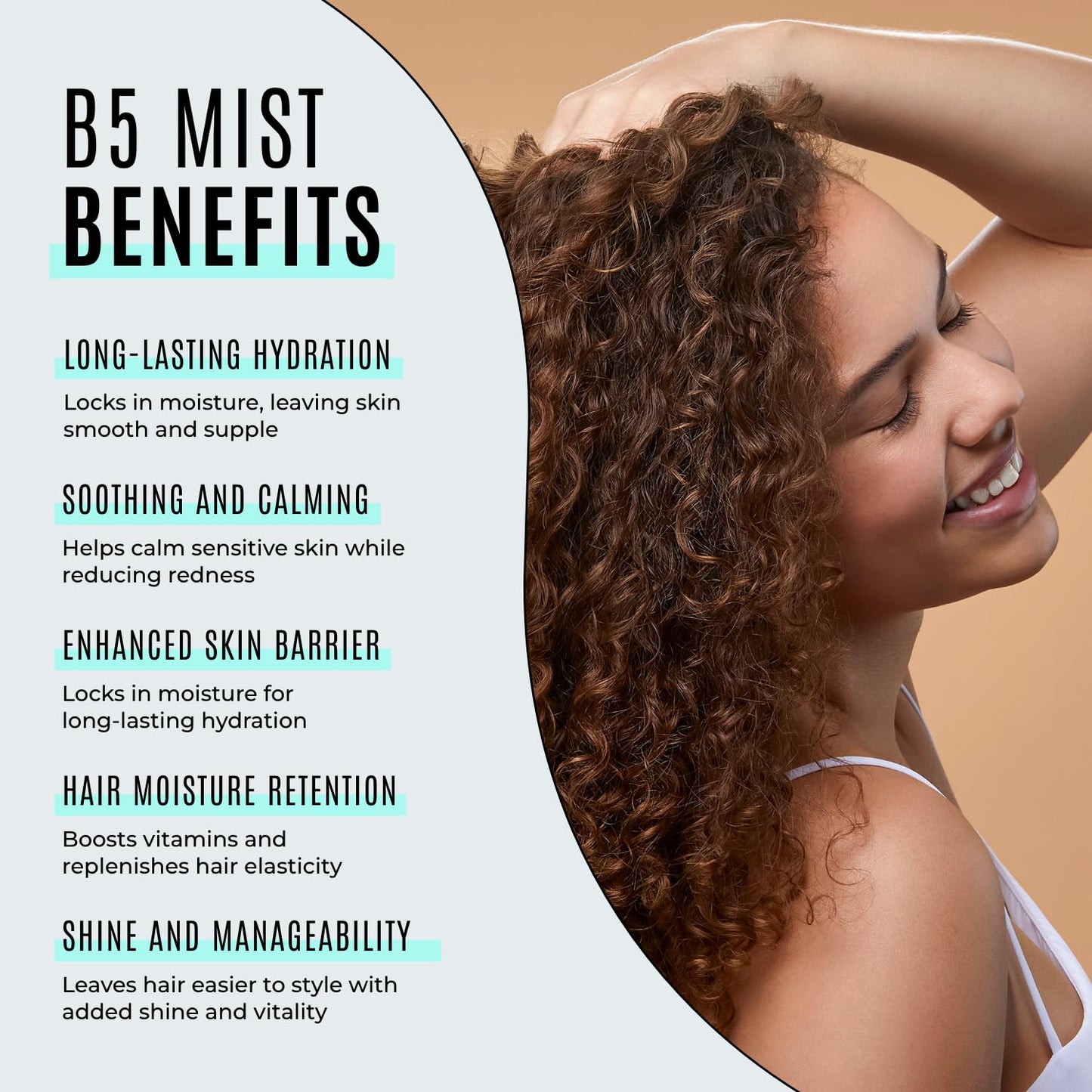 Lavender Malibu C Vitamin B5 Scalp, Skin and Hair Revitalizer Mist - Multi-Use Hydrating Mist Enriched with Allantoin to Help Soothe Skin, Restore Moisture and Improve Scalp Protection (8 oz)