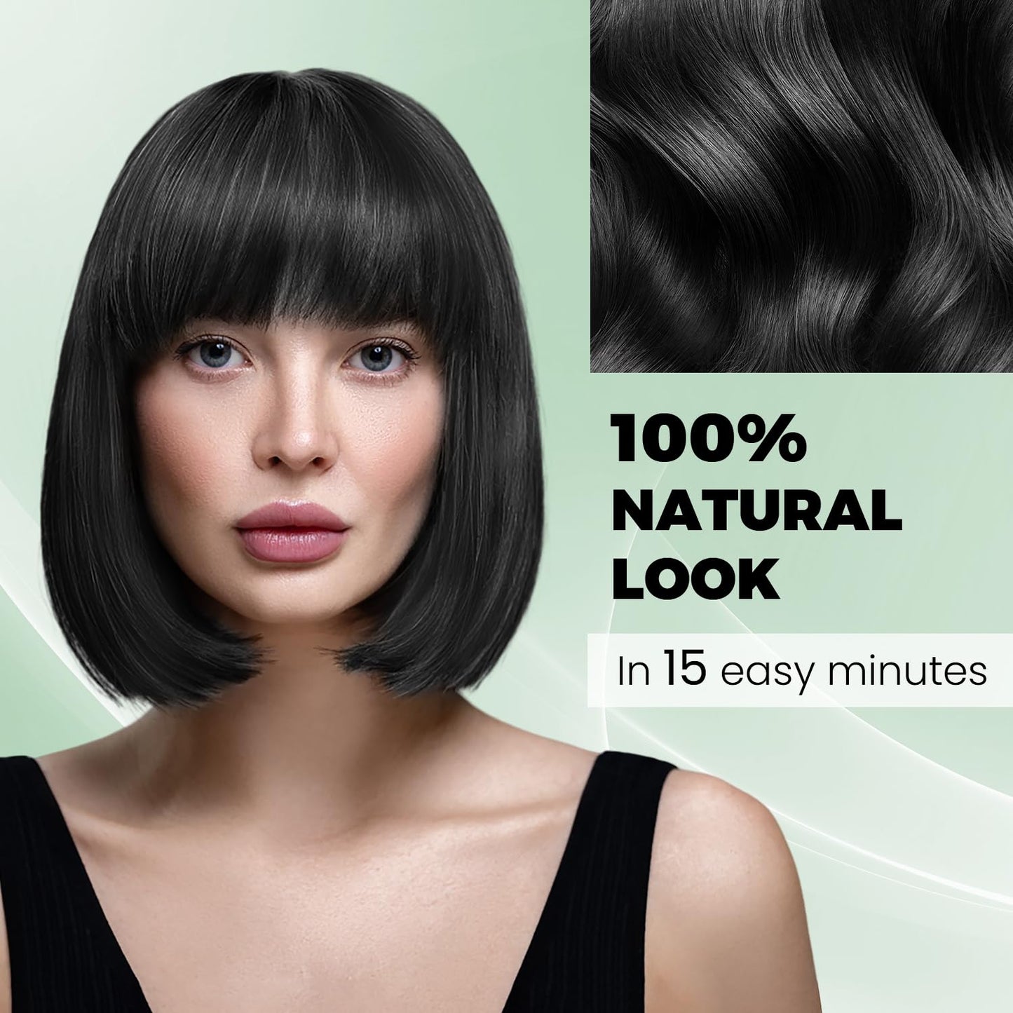 Black KAISASA Black Hair Dye Shampoo 3 in 1，Argan Natural Herbal Formula Hair Color Shampoo Covers Gray Hair for Women and Men (16.9 fl.oz Black)