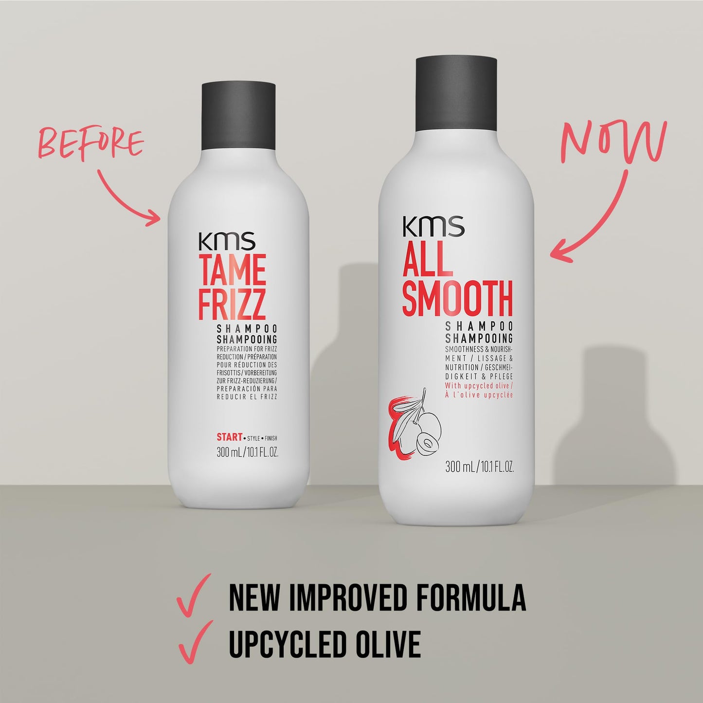 Dark Gray AllSmooth Shampoo, Frizz Control for Medium to Thick, Coarse Hair, 300ml