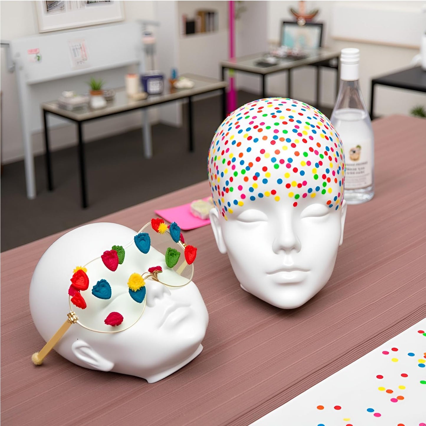 Rosy Brown SK-QACD Mannequin Head Male Professional Cosmetology White Manikin Head for Display Headset, Headphone, Game Console, Hats, Wigs Jewellery
