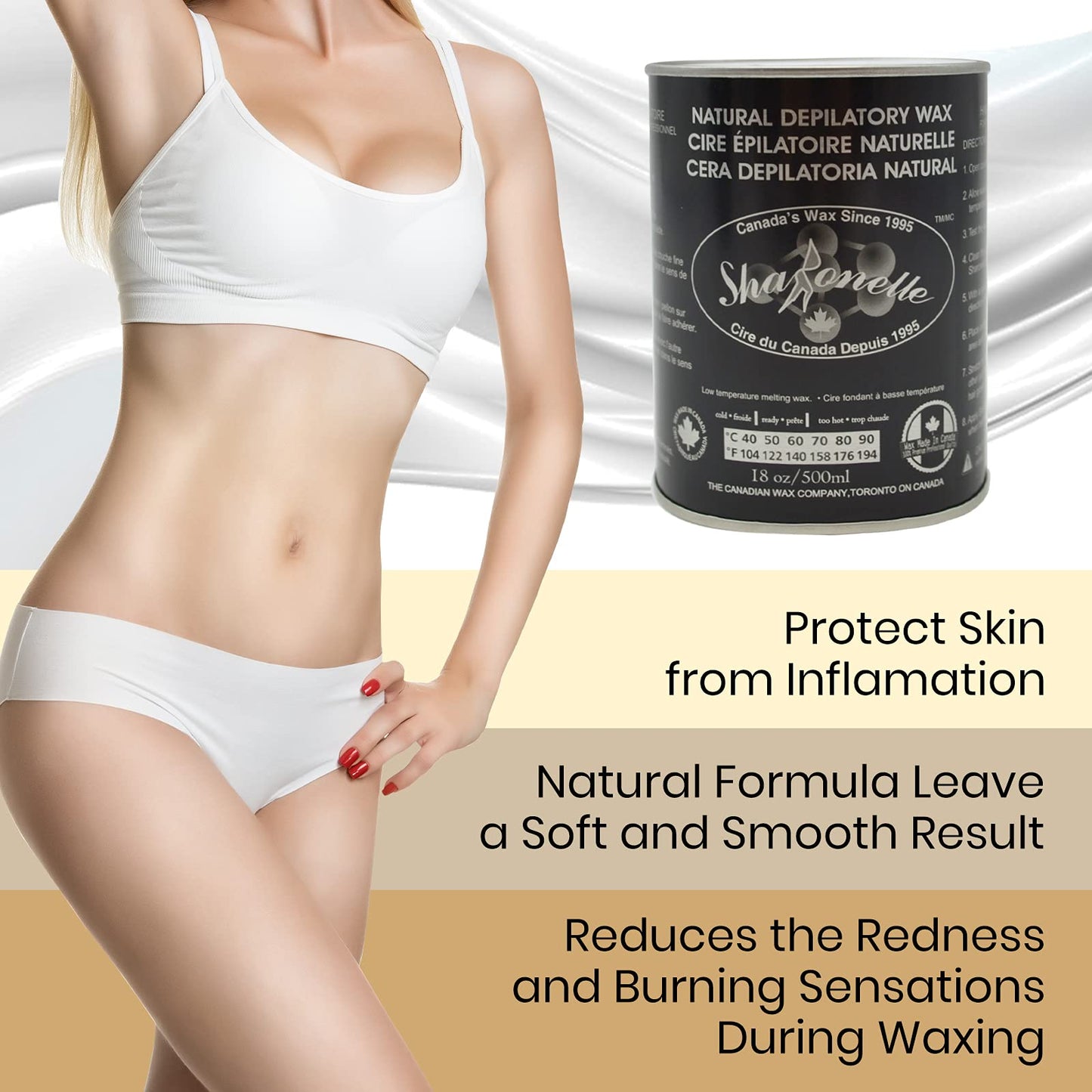White Smoke 12PC Natural Soft Wax All Purpose Canned Wax for Sensitive Skin Canada-Made Melting Wax by Sharonelle (Milk Cream)
