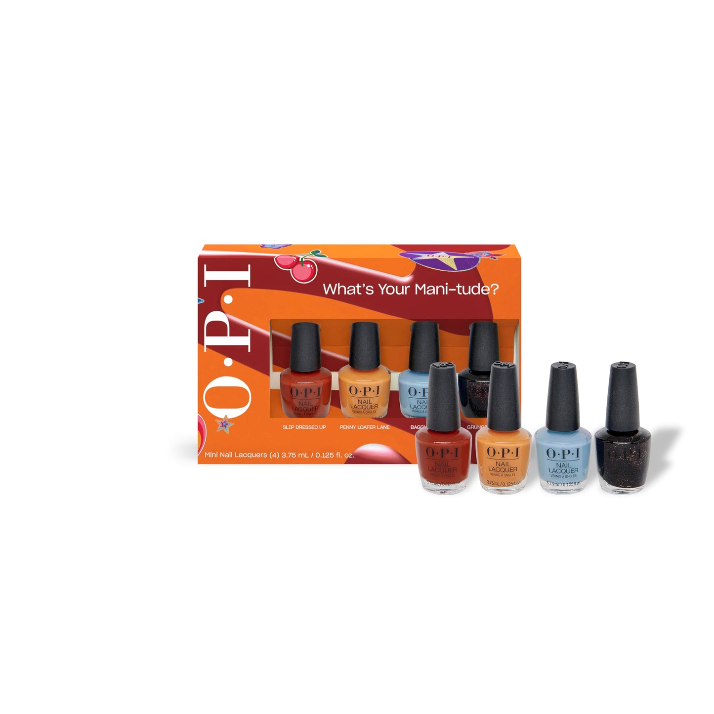 White Smoke OPI Nail Lacquer 4PC Mini Pack | 4 Nail-Polish Color Shades Crème Chip Resistant Nail Polish Gift Set | What's Your Mani-tude | Fall 2025