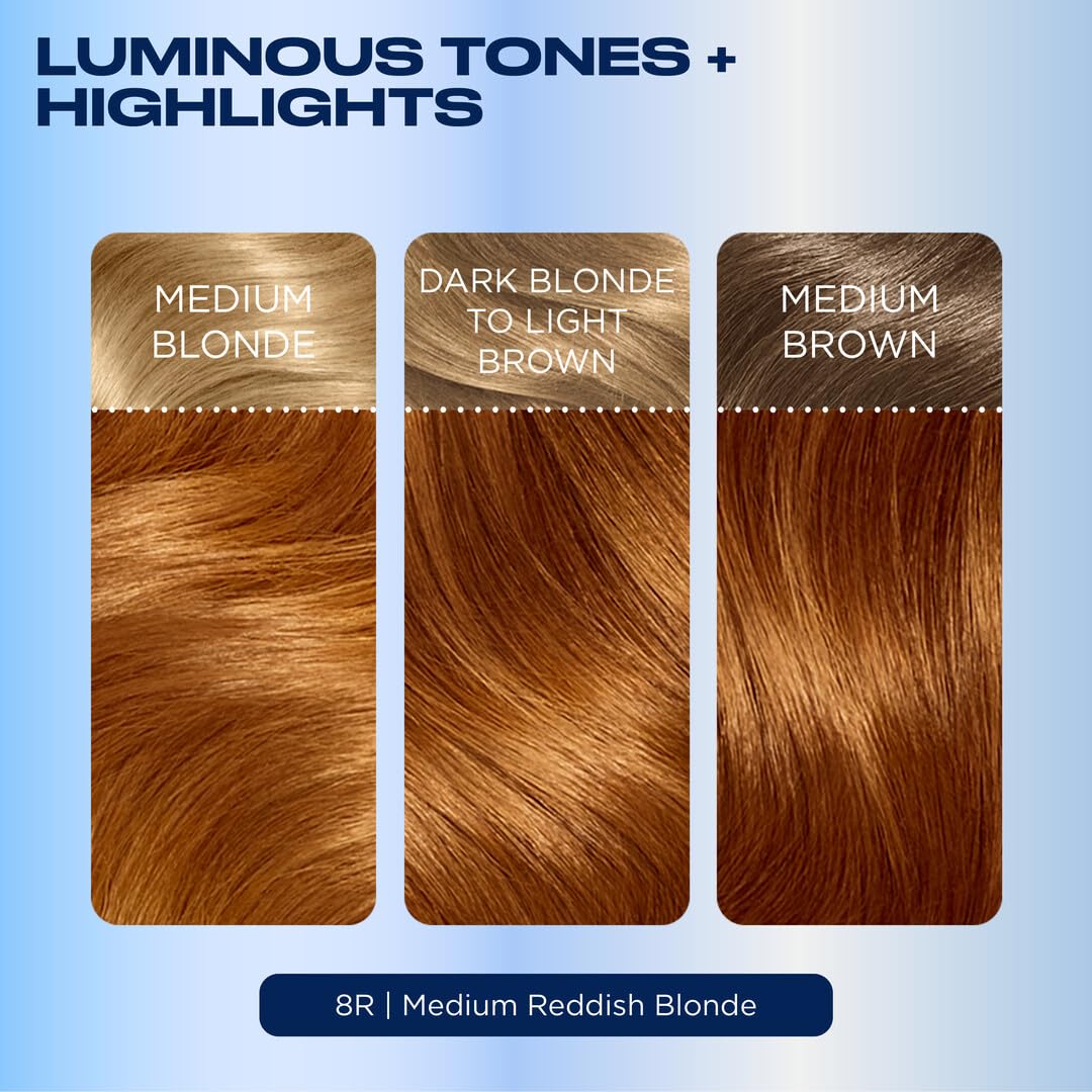 Lavender Clairol Nice'n Easy Permanent Hair Dye, 8R Medium Reddish Blonde Hair Color, Pack of 1 - Packaging May Vary