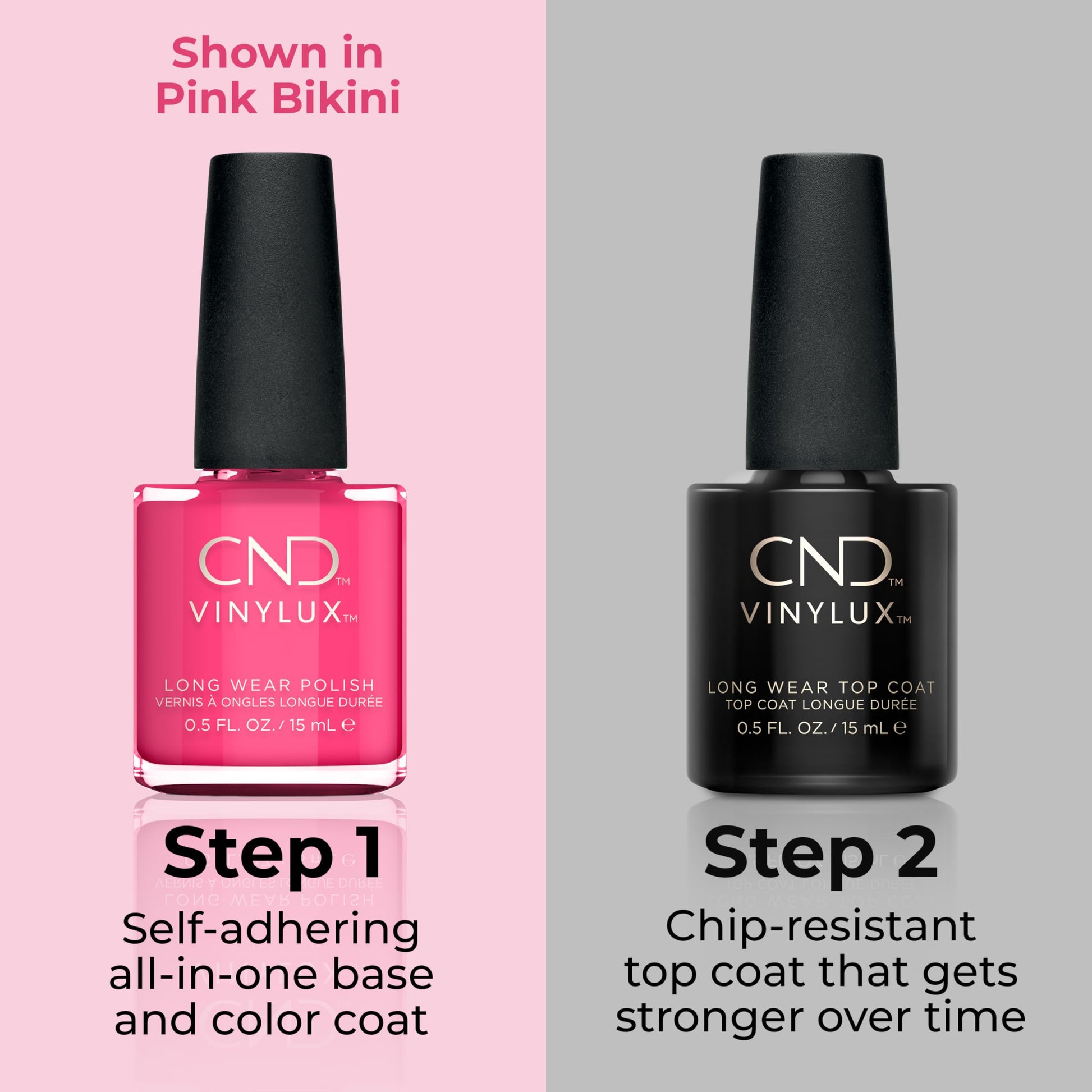 Gray CND Vinylux Longwear Pink Nail Polish, Gel-like Shine & Chip Resistant Color, 0.5 Fl Oz