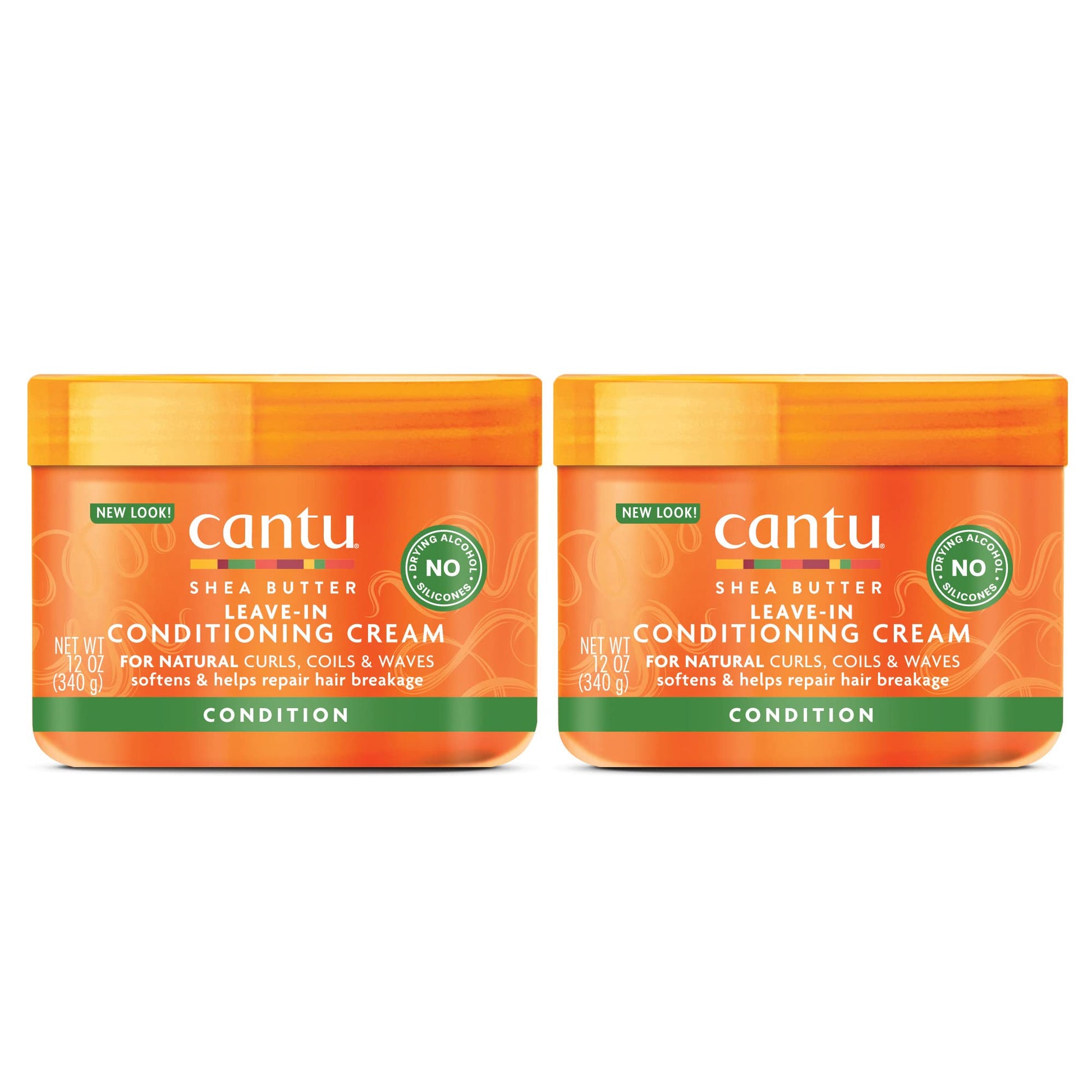 Sandy Brown Cantu Leave-In Conditioning Cream for Natural Hair with Pure Shea Butter, 12 oz (Pack of 2)