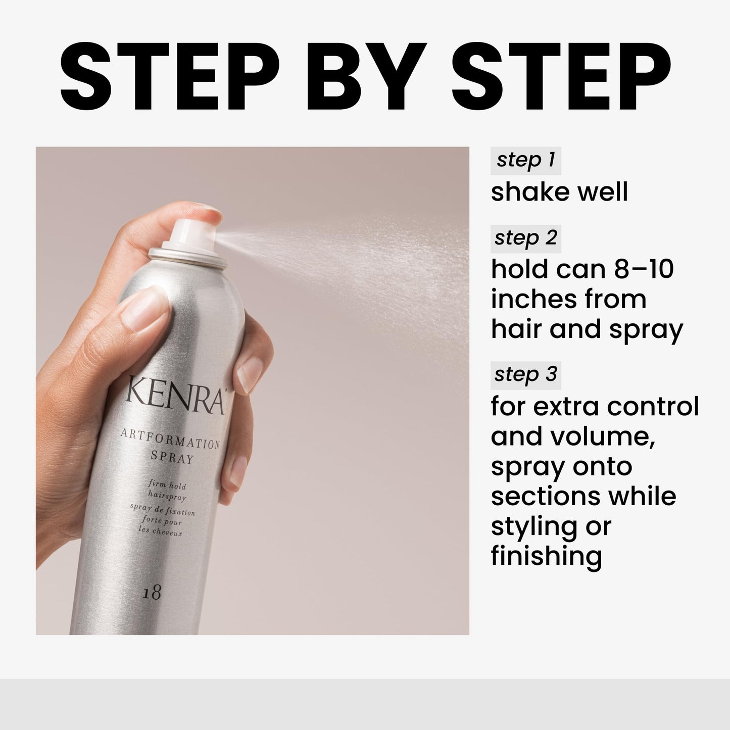 White Smoke Kenra Professional Artformation Spray 18 50% | Firm Hold Hairspray | Volume & Styling Control | Fast-dying Formula| All Hair Types | 10 oz