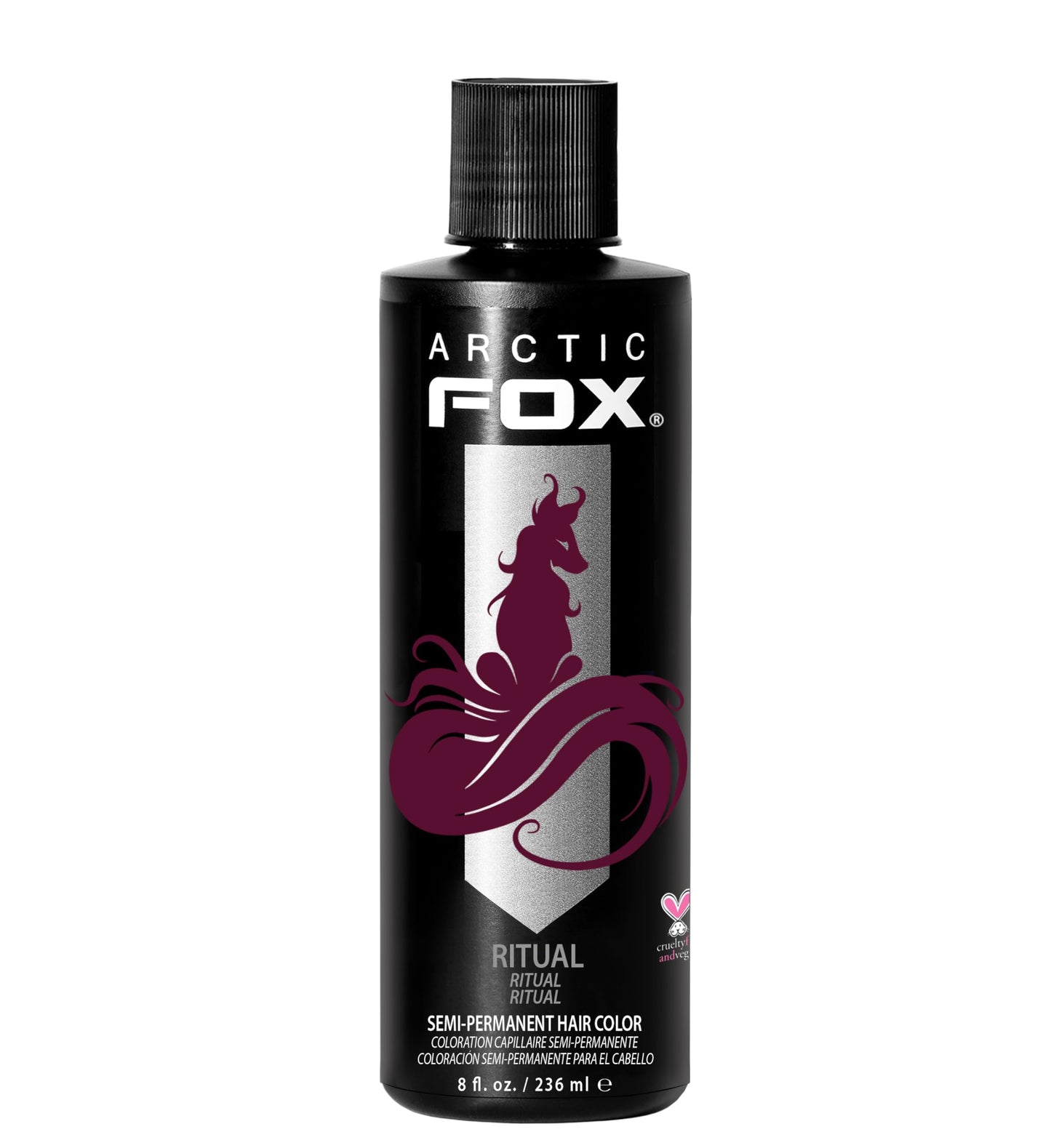 Black ARCTIC FOX Vegan and Cruelty-Free Semi-Permanent Hair Color Dye (8 Fl Oz, RITUAL)
