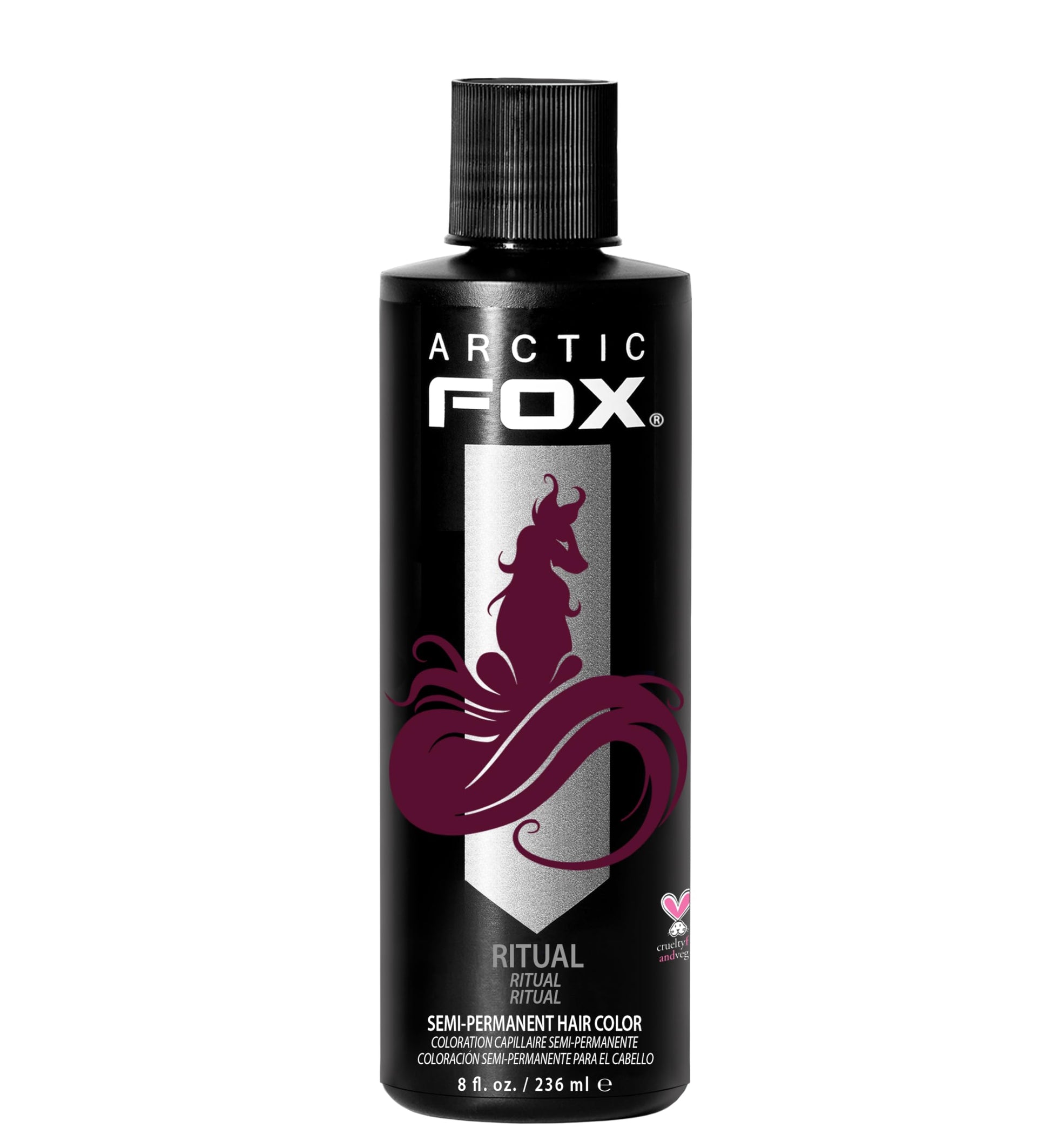 Black ARCTIC FOX Vegan and Cruelty-Free Semi-Permanent Hair Color Dye (8 Fl Oz, RITUAL)