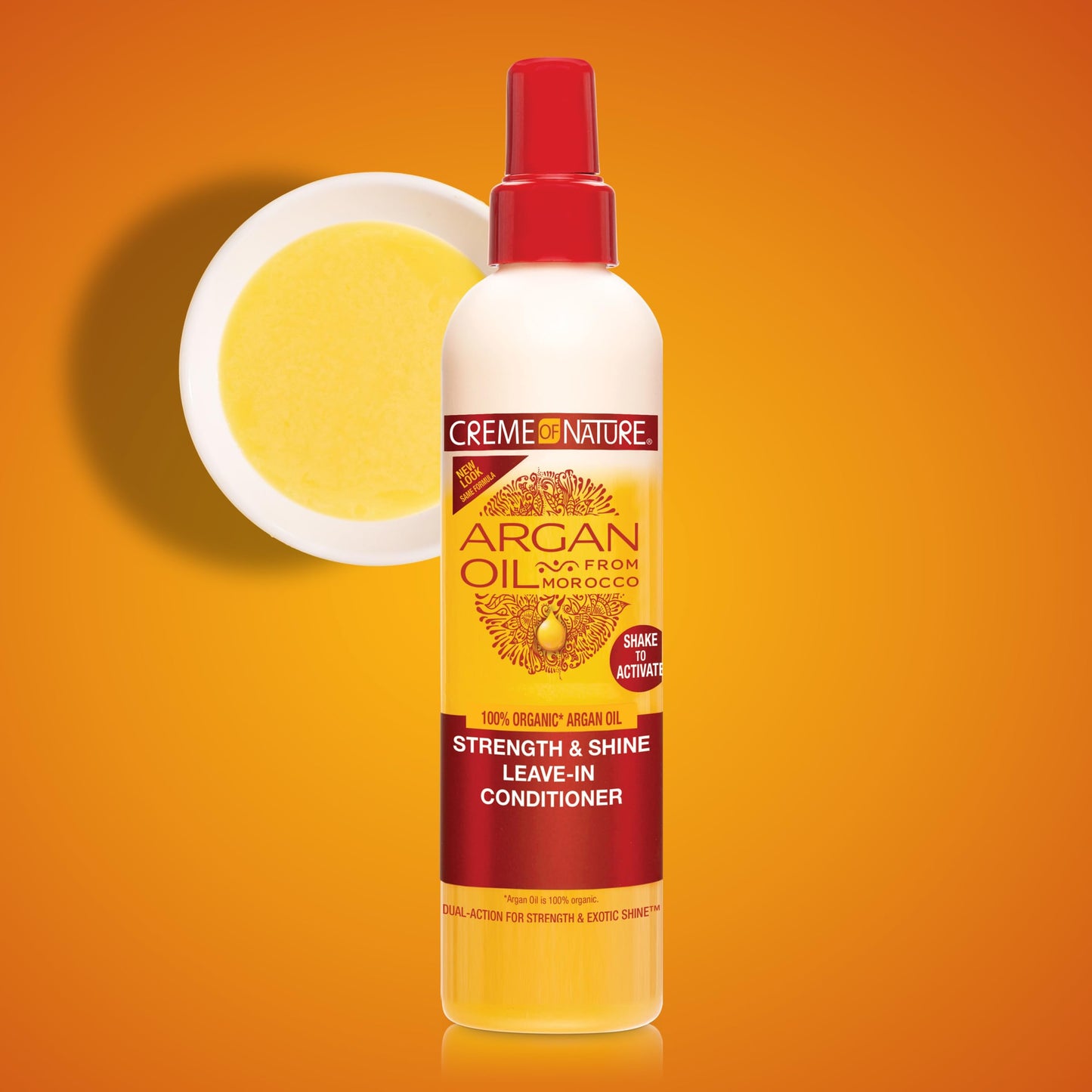 Goldenrod Creme of Nature Strength & Shine Leave-In Conditioner, Dual-Action Moisture & Protection, Infused with 100% Organic Argan Oil from Morocco, 8.45 fl oz