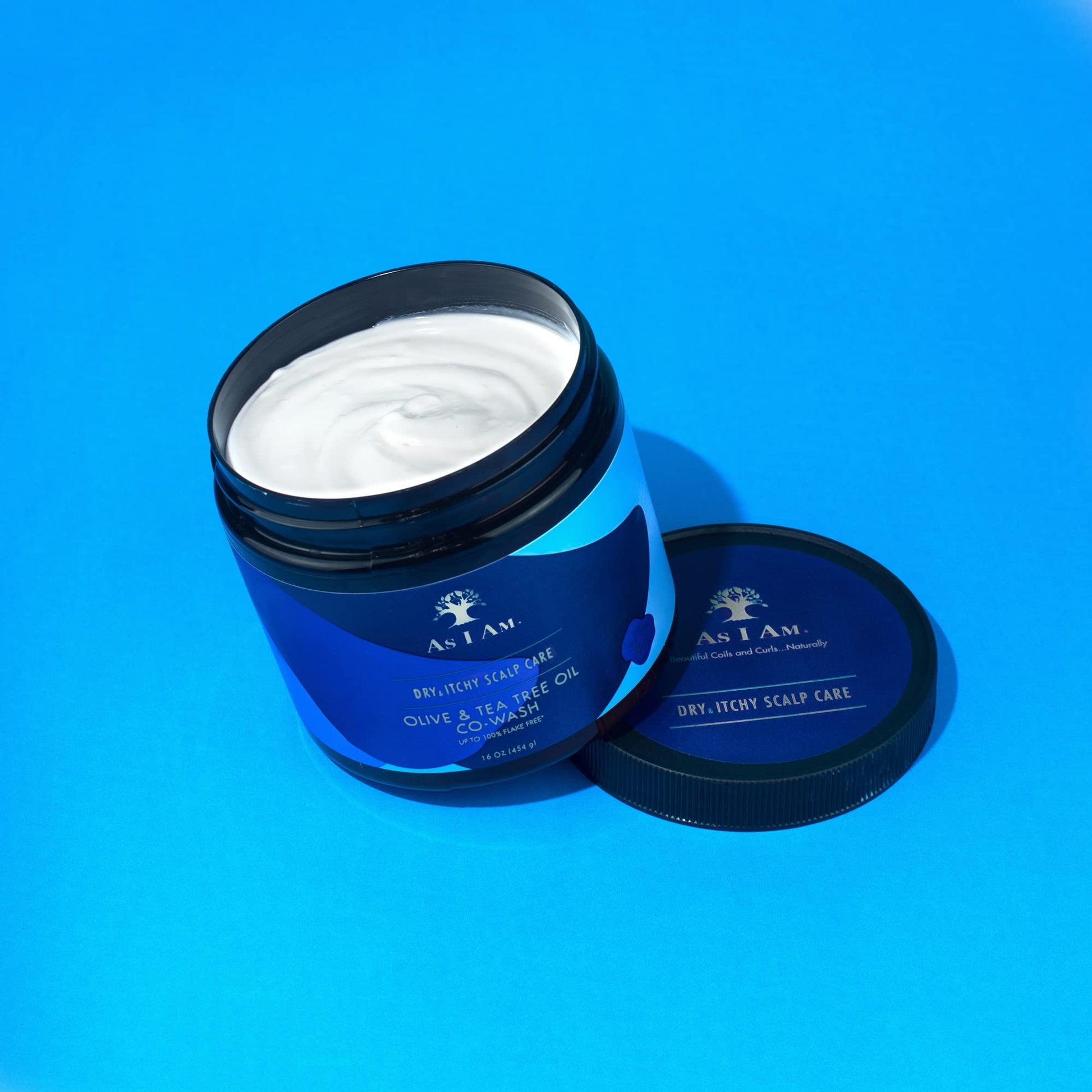 Deep Sky Blue As Am Dry & Itchy Scalp Care Cowash - 16 ounce - Enriched with Zinc Pyrithione, Olive Oil, and Tea Tree Oil - Fights Dandruff and Seborrheic Dermatitis, Blue (29782)