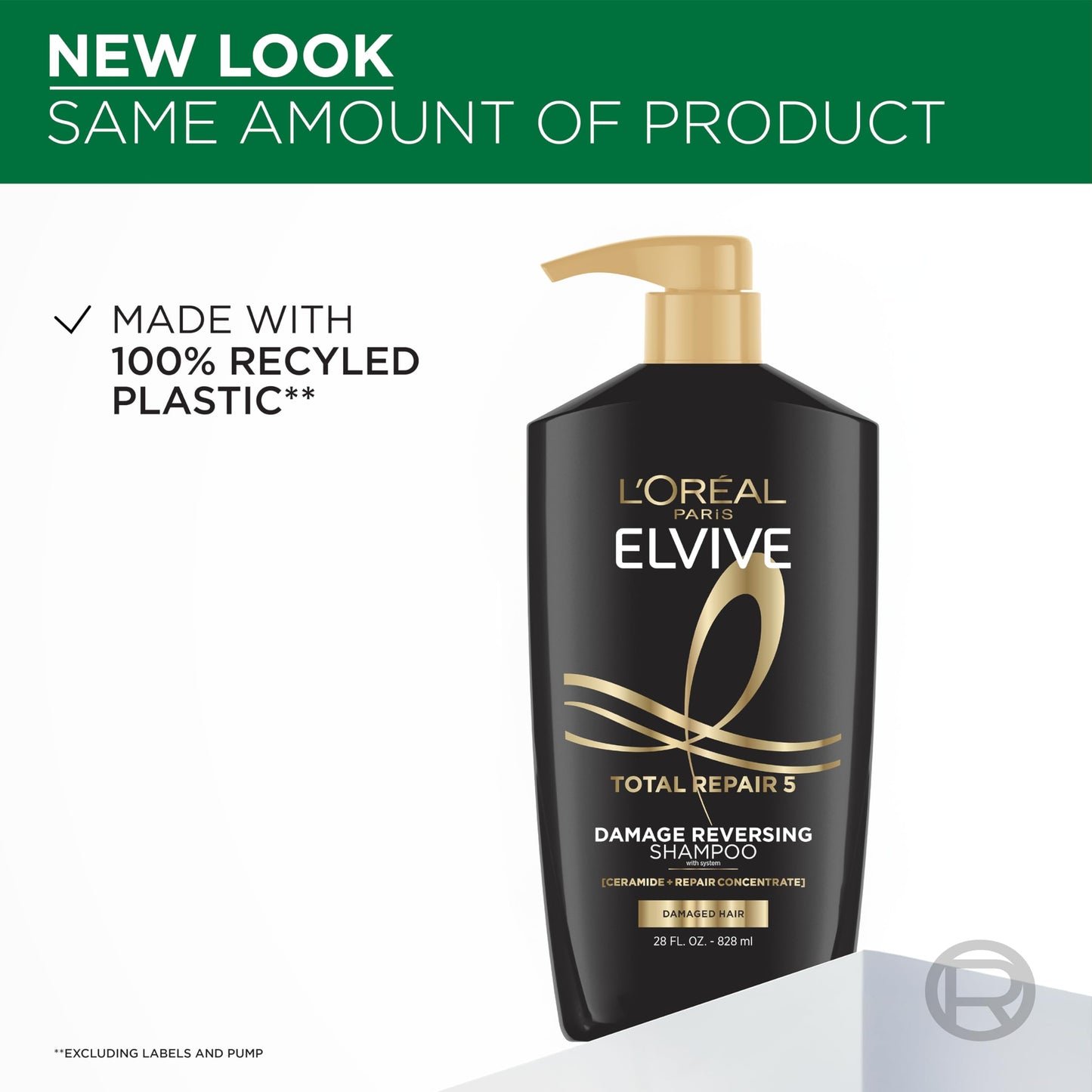 White Smoke L'Oreal Paris Elvive Total Repair 5 Repairing Shampoo and Conditioner for Damaged Hair, 28 Ounce (Set of 2)