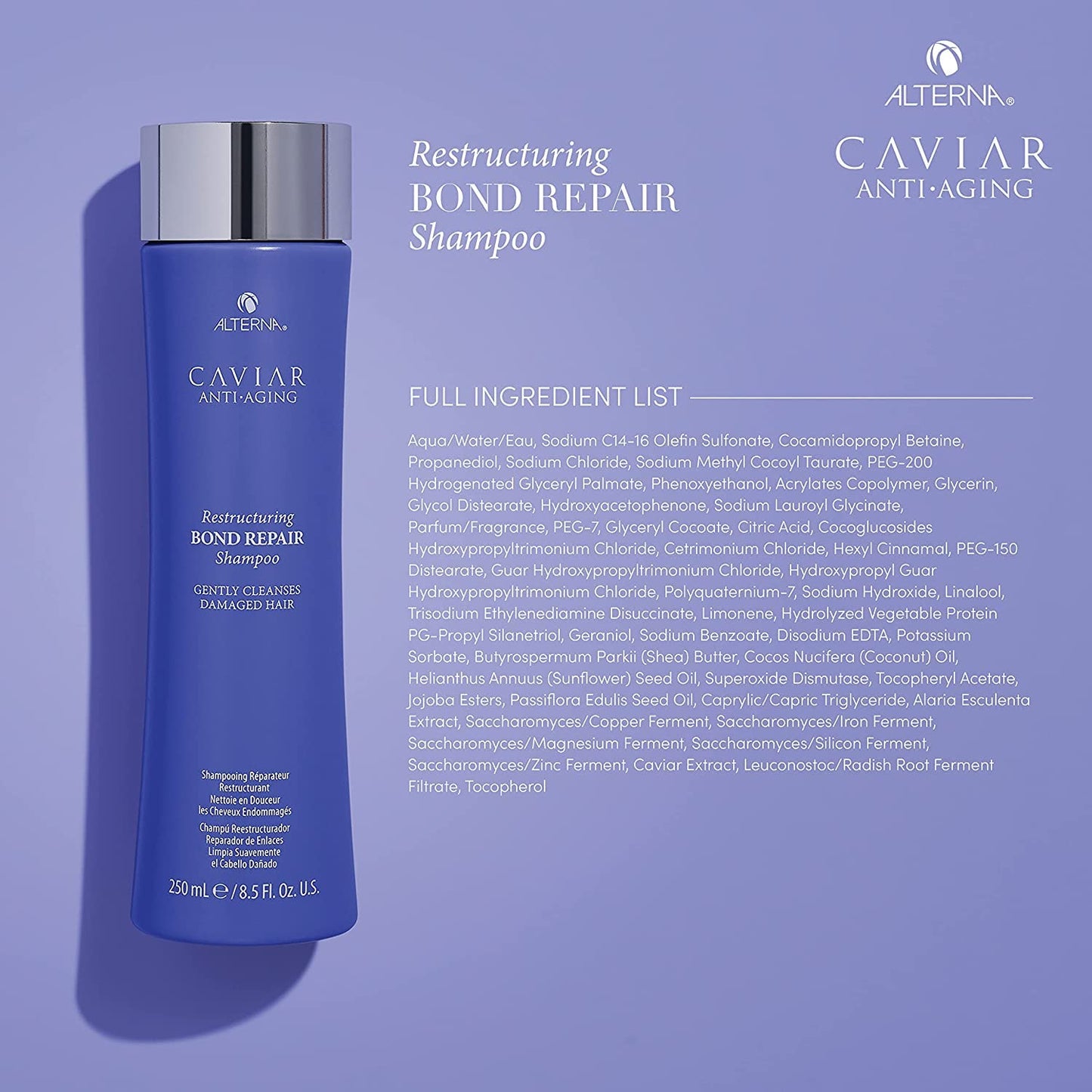 Dark Gray Alterna Caviar Anti-Aging Restructuring Bond Repair Shampoo, 8.5-Ounce (2-Pack)