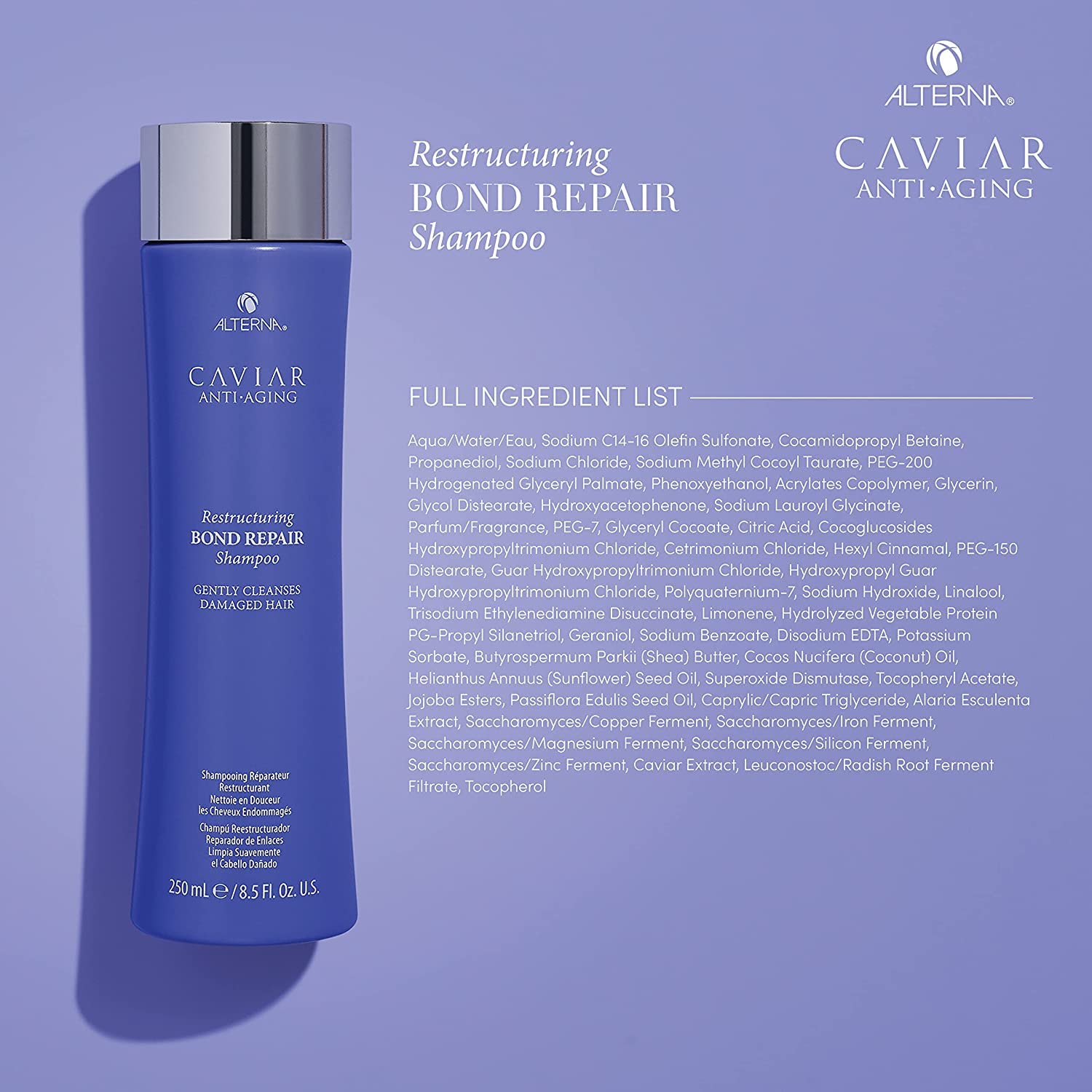 Dark Gray Alterna Caviar Anti-Aging Restructuring Bond Repair Shampoo, 8.5-Ounce (2-Pack)