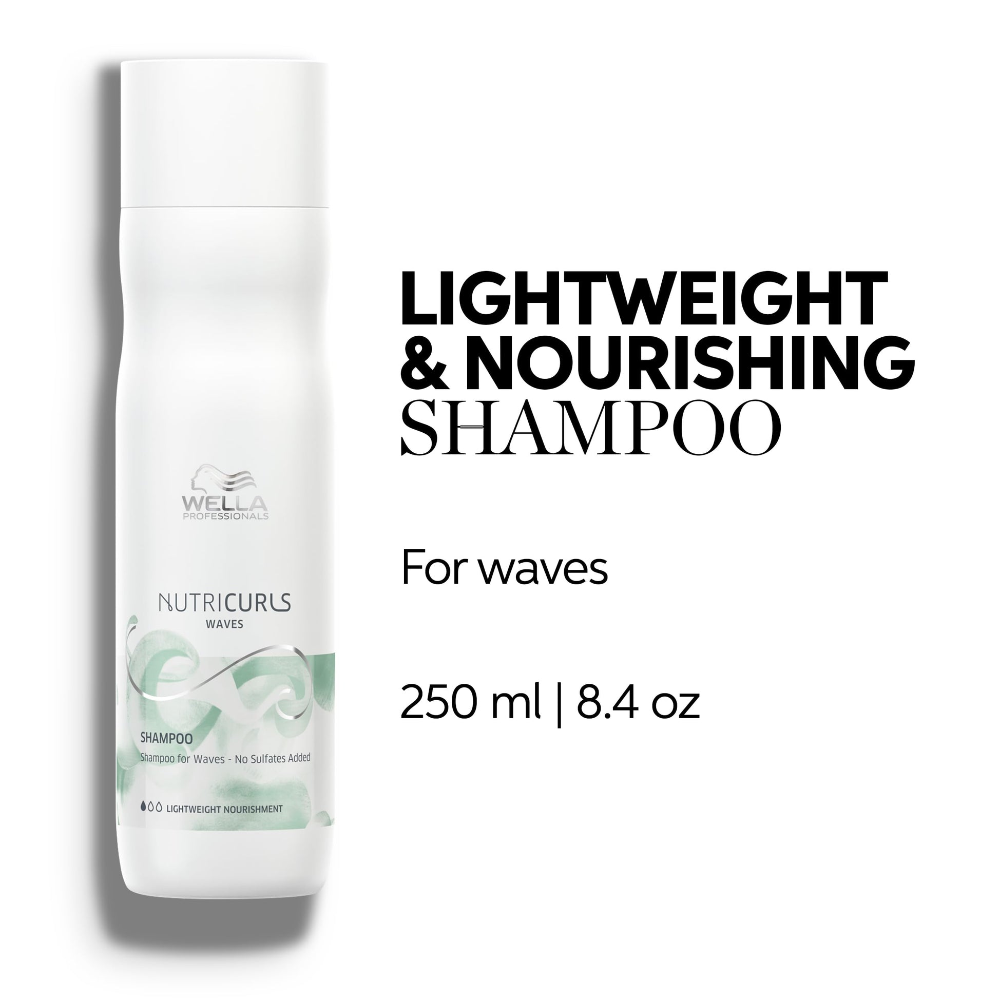 White Smoke Wella Professionals Nutricurls Shampoo for Waves | Nourish and Define Waves & Curls | Formulated Without Sulfates | 8.4 Fl Oz
