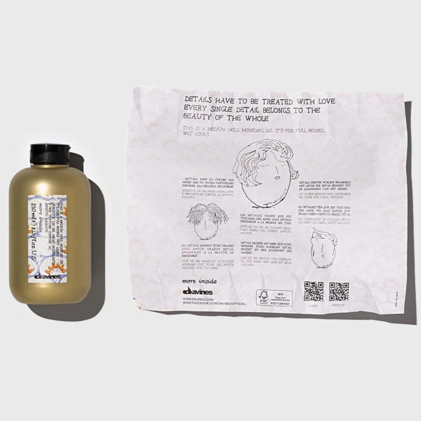 Lavender Davines This Is A Medium Hold Modeling Gel, Medium Hold Structure & Body - Adds Body & Elasticity to Defined Looks - No Flaking or Residue, 8.45 Fl Oz