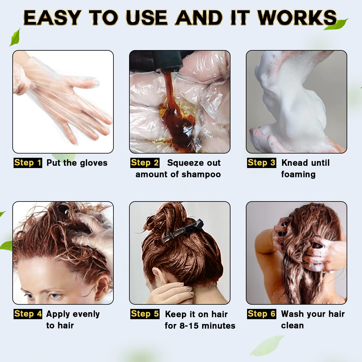 Lavender cosmpro Dark Brown Hair Dye Shampoo 3 in 1 for Gray Coverage for Women Instant Natural Hair Color Shampoo Semi Permanent 500ML - Champu Para Canas Mujer