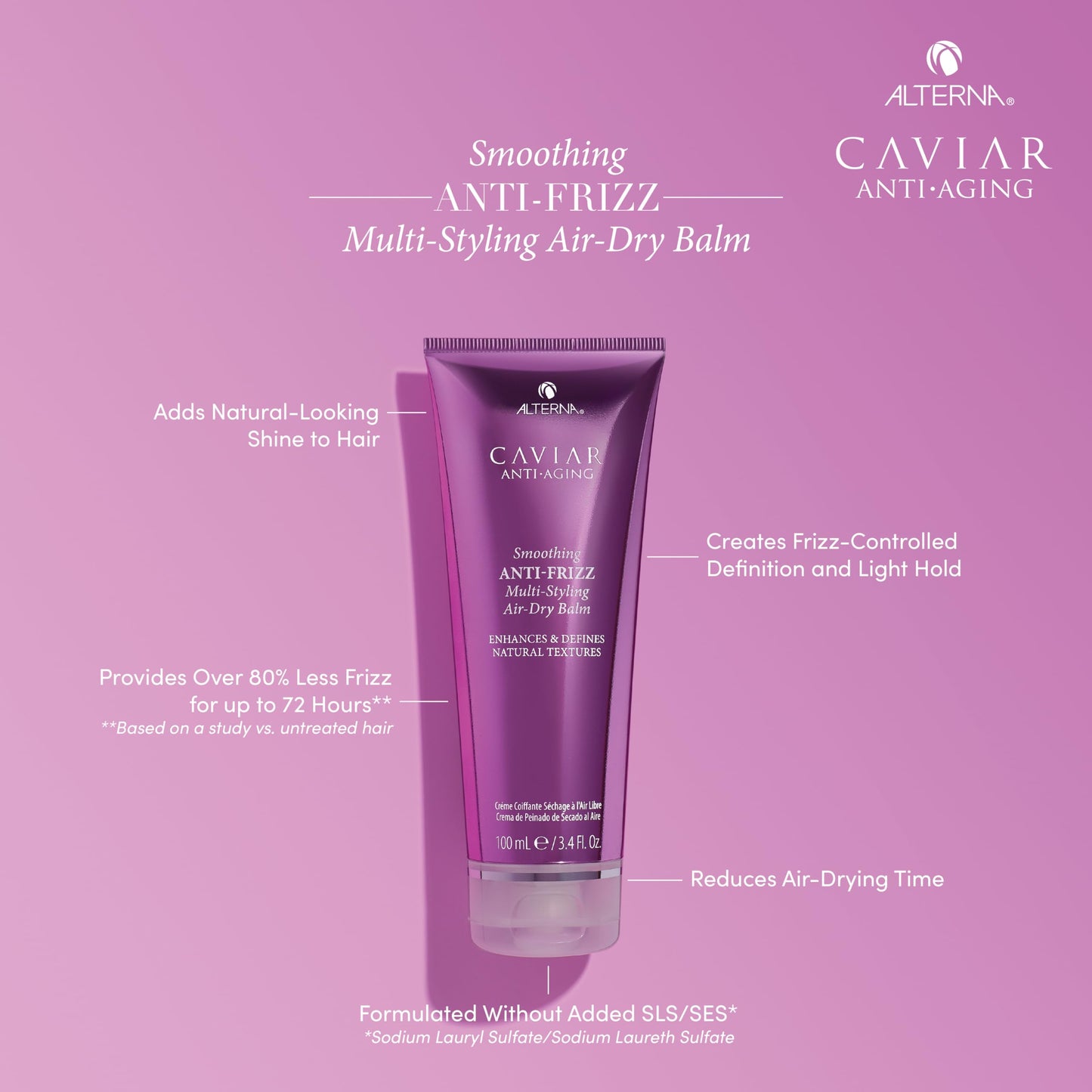 Orchid Alterna Caviar Anti-Aging Smoothing Anti-Frizz Multi-Styling Air Dry Balm, 3.4 Fl Oz | Controls Frizz With Light Hold | Adds Natural Shine | Sulfate Free