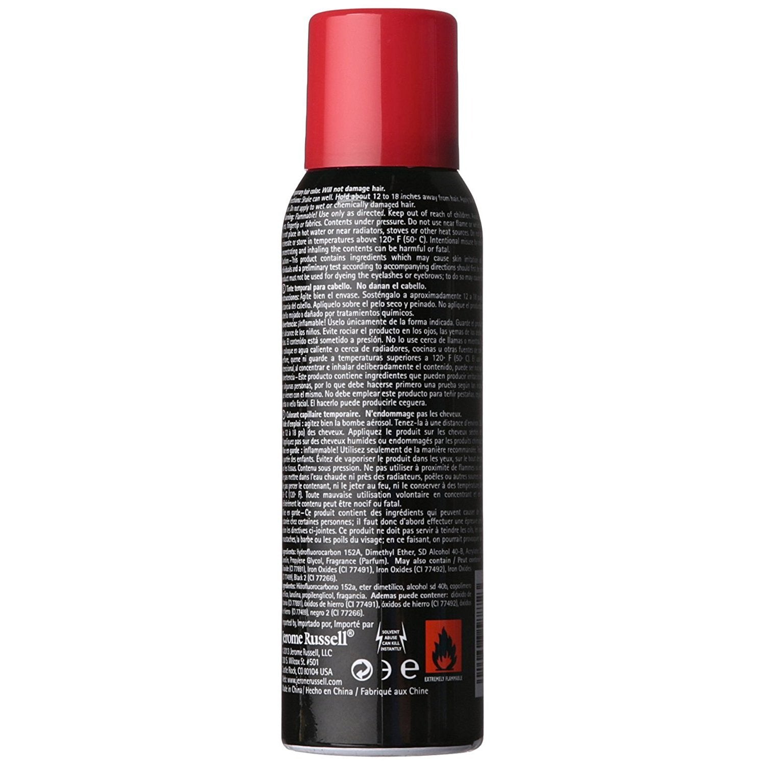 Dark Slate Gray Jerome Russell Spray-On Color Jet Black Hair Thickener 3.5oz (3 Pack)