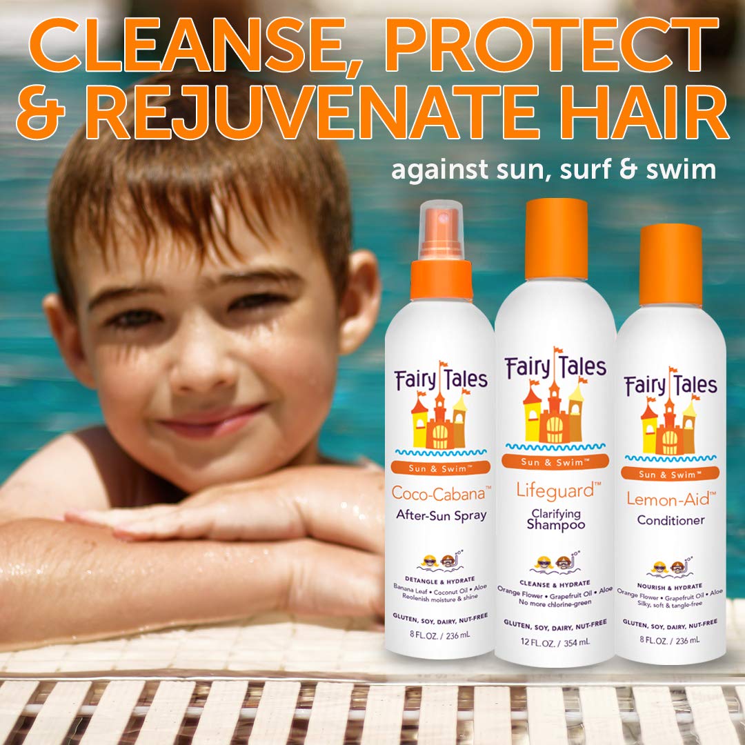 Antique White Fairy Tales Swim Shampoo for Kids - 12 oz | Made with Natural Ingredients in the USA | Chlorine Removal Swimmer Shampoo for Kids | No Parabens, Sulfates, or Synthetic dyes