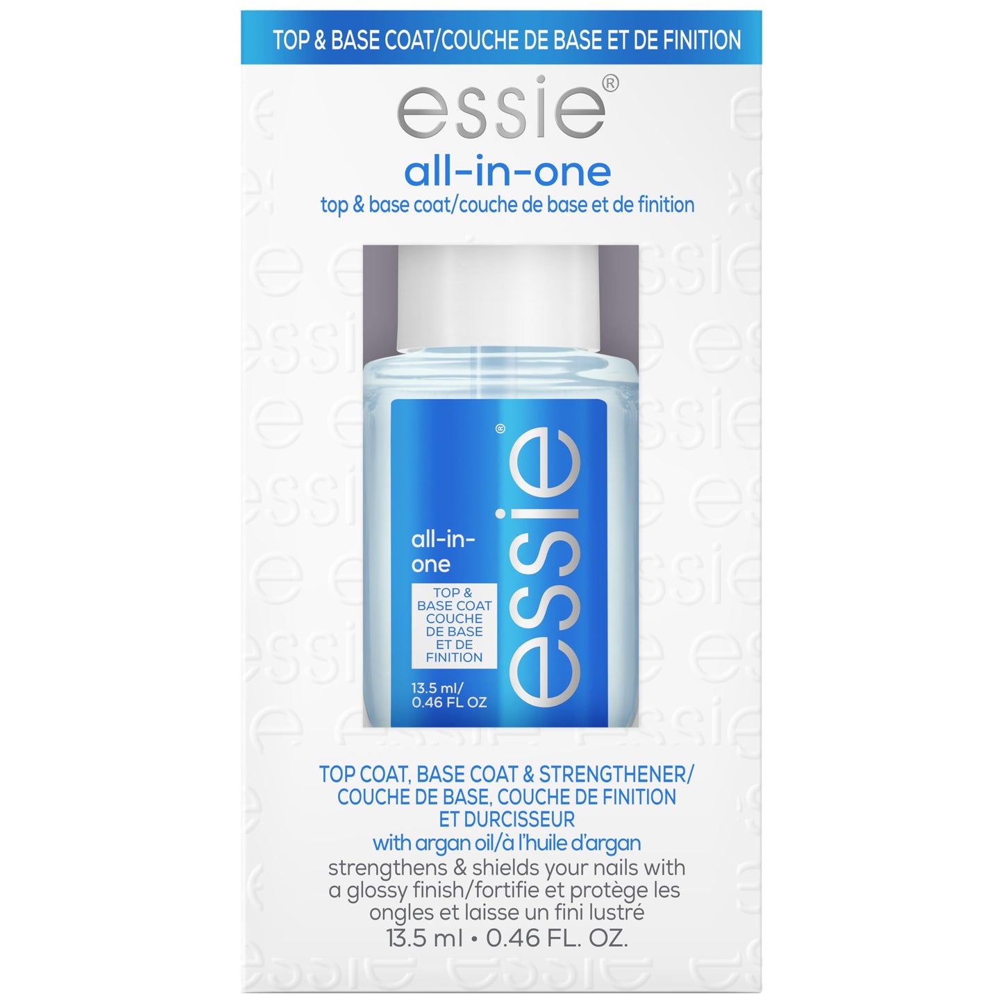 White Smoke essie All-In-One Base Coat + Top Coat + Strengthener Nail Polish, 0.46 Ounces (Packaging May Vary)