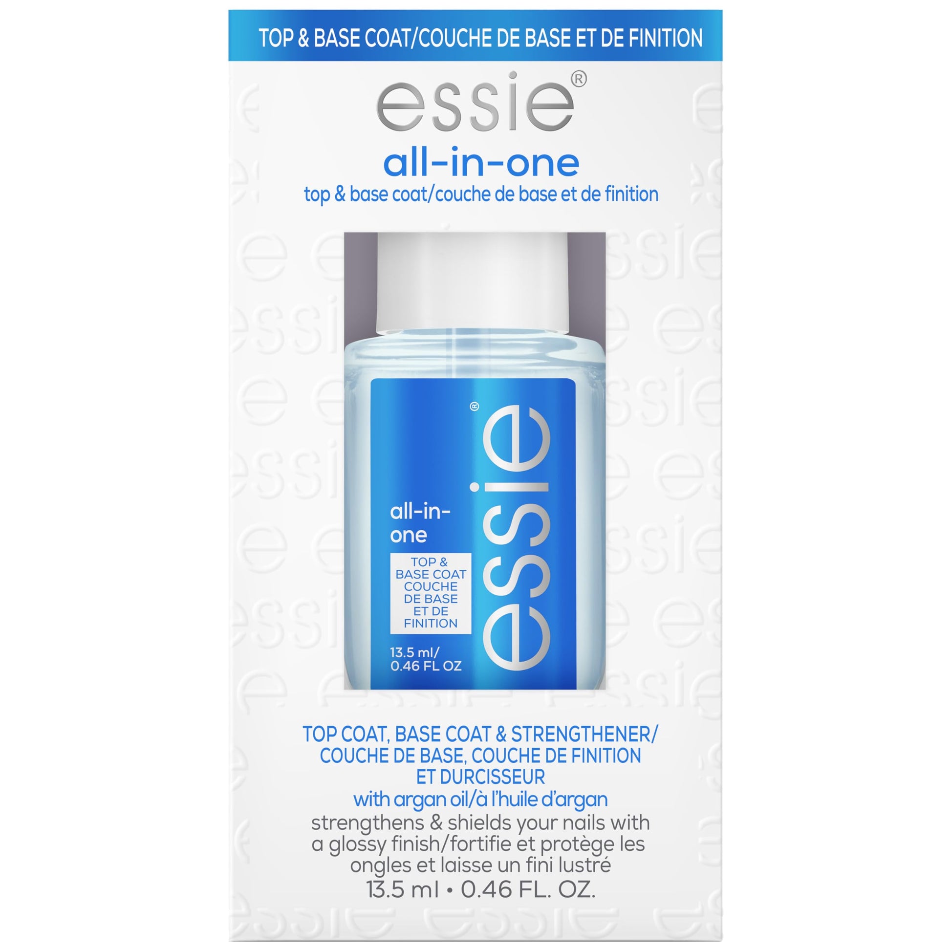 White Smoke essie All-In-One Base Coat + Top Coat + Strengthener Nail Polish, 0.46 Ounces (Packaging May Vary)