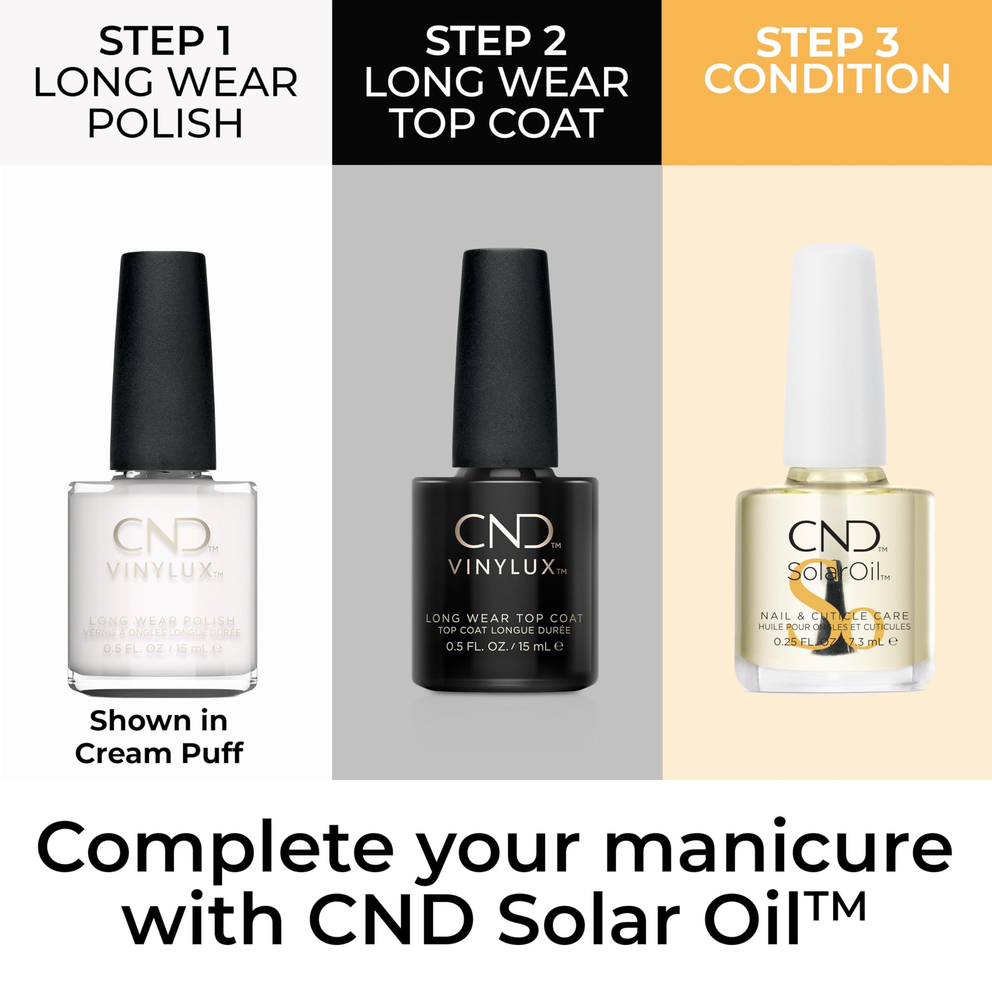 White Smoke CND Vinylux Longwear White Nail Polish, Gel-like Shine & Chip Resistant Color, Cream Puff, 0.5 fl. oz