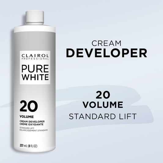 Lavender Clairol Professional Pure White 20 volume Crème Developer, 128 oz