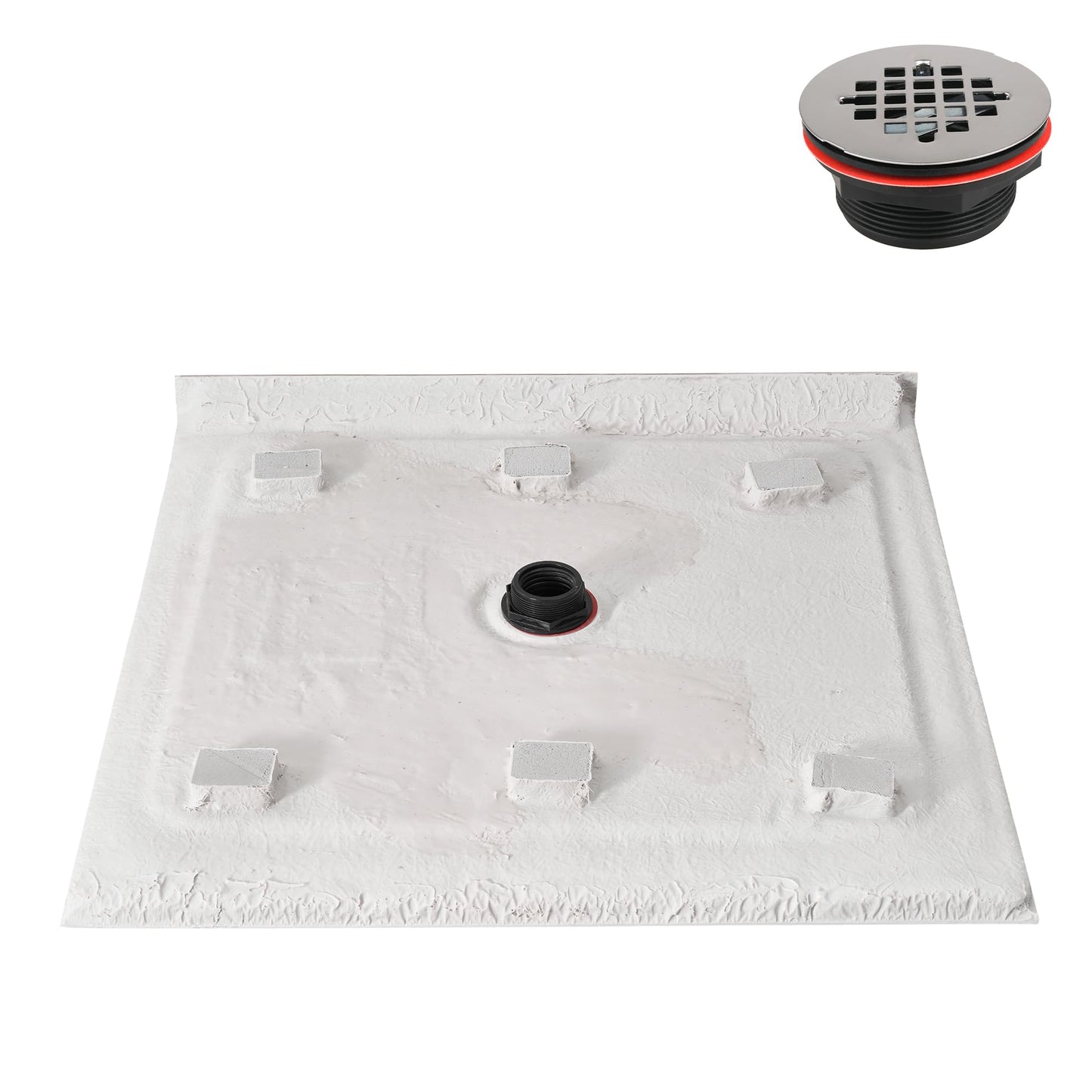 White Smoke Streamline GB-540-164 38 in. x 38 in. Alcove Acrylic Shower Base in Glossy White With Center Drain, ABS Drain Included