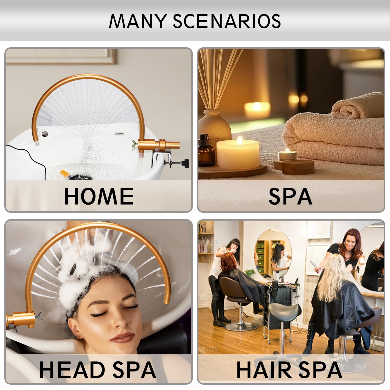 Lavender Head Spa Tool for Water Circulation, Hair Salon Equipment At Home, Shampoo Sink Accessories, Portable and Adjustable, Waterfall