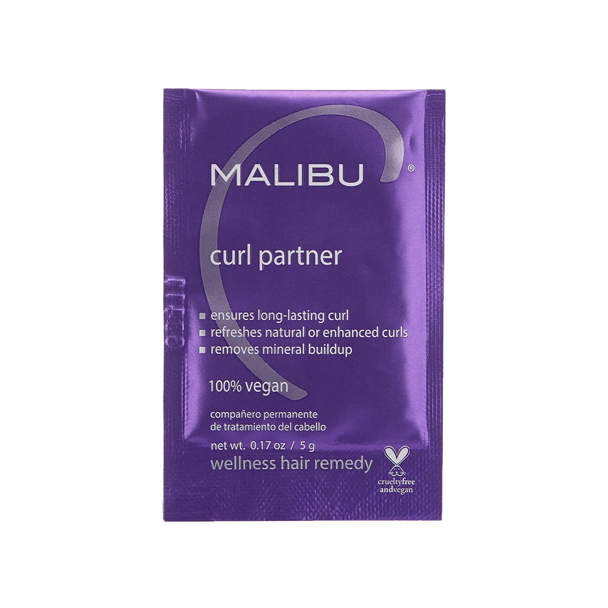 Dark Slate Blue Malibu C Curl Partner Wellness Remedy (1 Packet) - Removes Mineral Build up for Healthier + Bouncier Curly Hair - Contains Gentle Antioxidants for Curly Hair Care