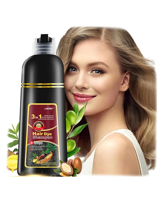 White Smoke Chestnut Brown Hair Dye Shampoo, Leorx 3 In 1 Color Shampoo Instant Herbal Coloring Shampoo Refresh Hair For Women&Men - Tintes Para El Cabello Profesional - Easy to Use at Home