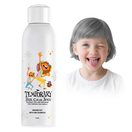 White Smoke Amzsudy Gray Temporary Hair Color Spray for Women Men, Grey Instant Colored Hair Dye Alternative for Teens, Disposable Washable, Quick Styling for Party Christmas Halloween, 150ml