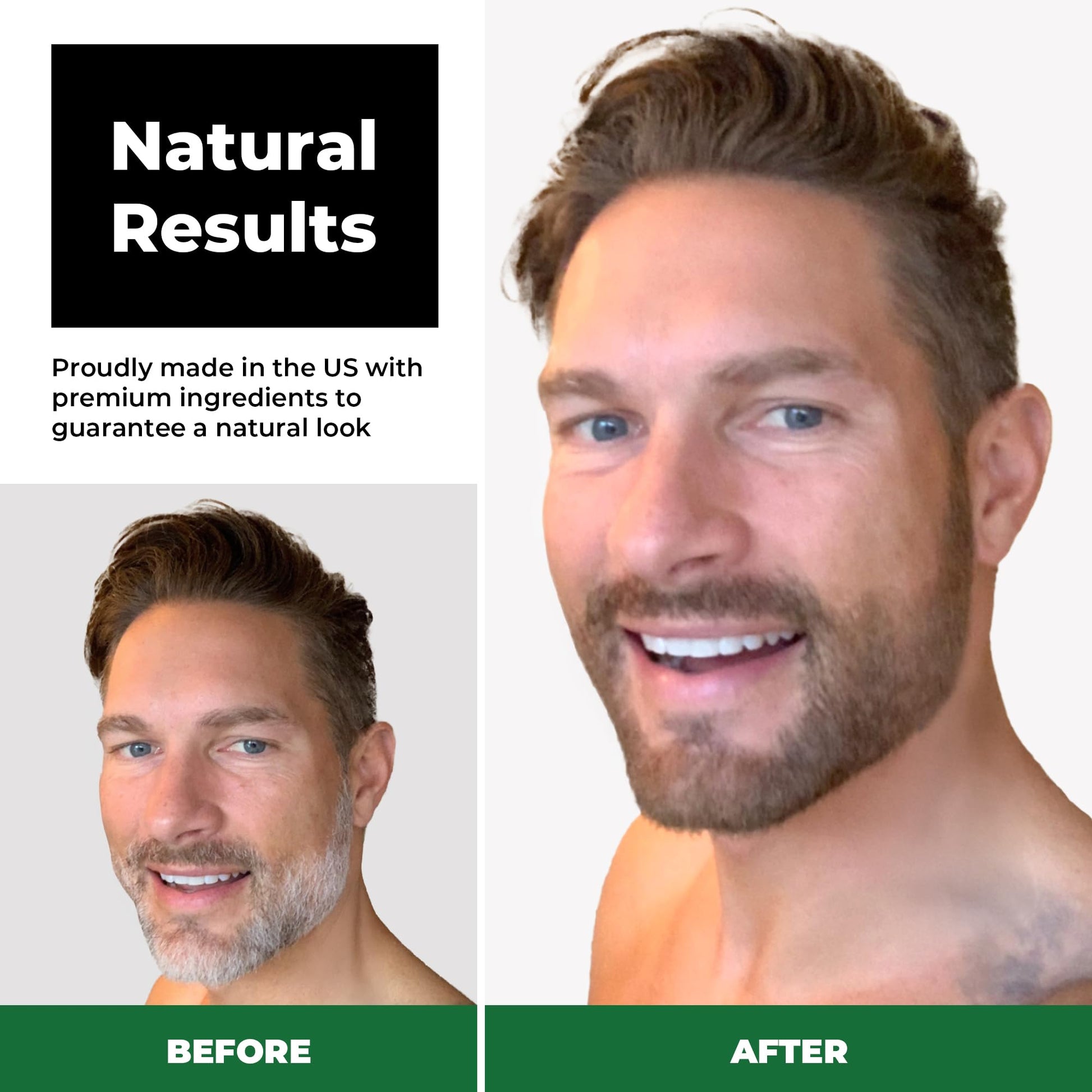 White Smoke Simpler Hair Color Dark Brown Mustache and Beard Upgraded Brush Kit with 3 Brushes Included for Precision Application - Gentle, Natural Looking Beard Coloring for Men