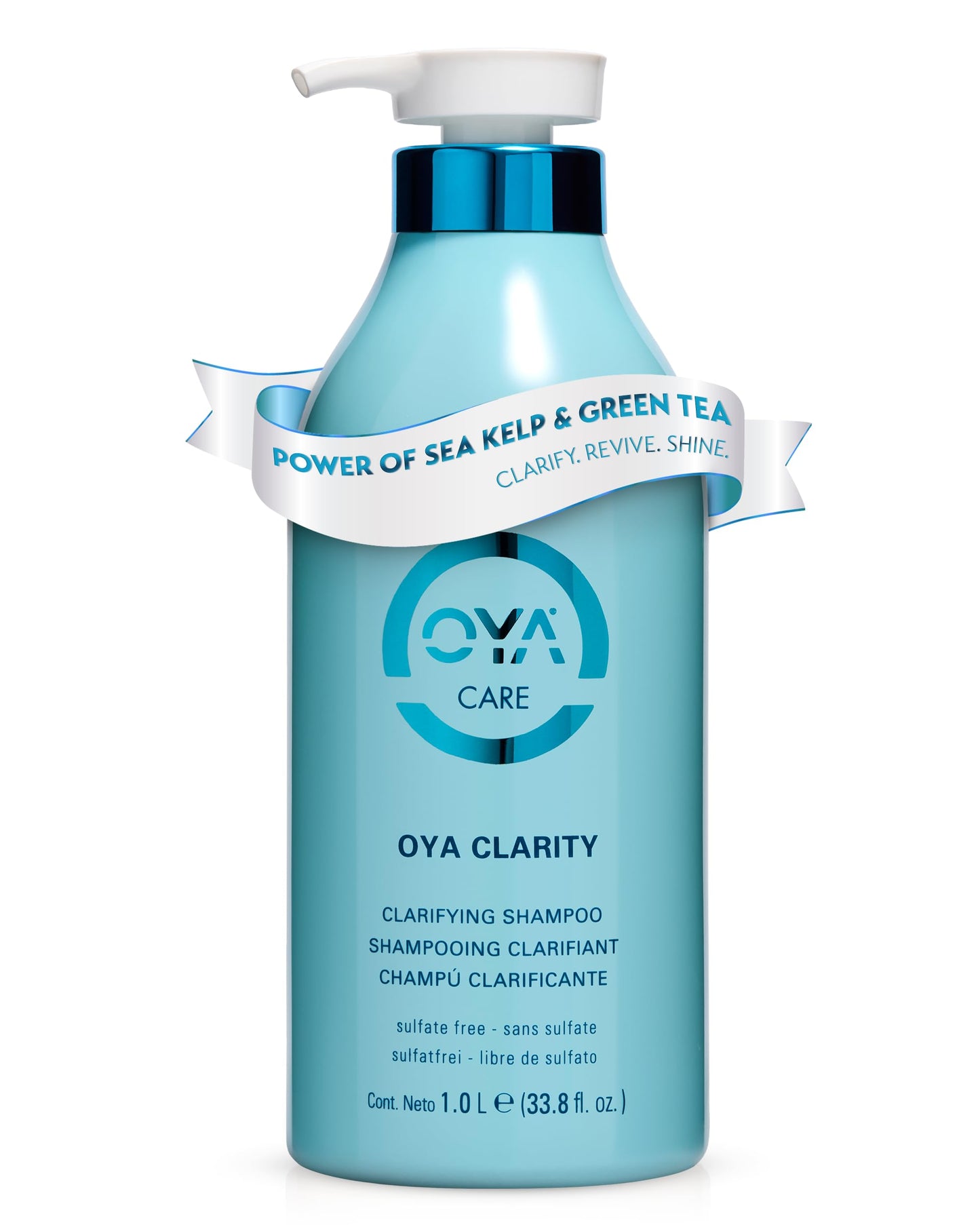 White Smoke OYA Clarity Clarifying Shampoo - Sulfate Free Wash Removes Impurities, Residue & Buildup - Nourishing Formula w/Amino Acids, Sea Kelp & Green Tea - Salon Quality Care for All Hair Types - 33.8 Fl Oz