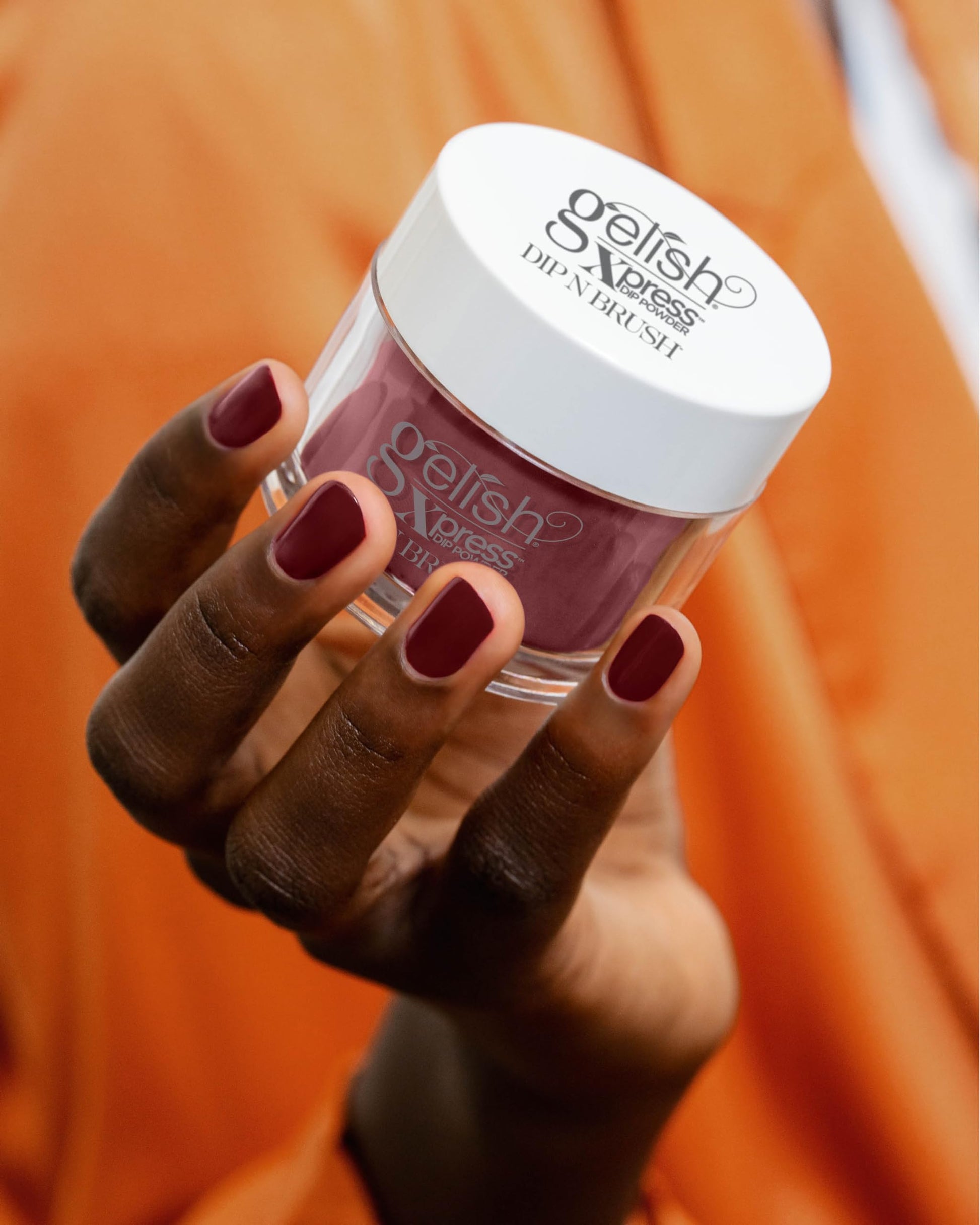 Coral Gelish Xpress Dip A Touch Of Sass - Red Nail Dip Powder, Vibrant Color, Professional Quality, High Shine, Chip-Resistant, 1.5 ounce.