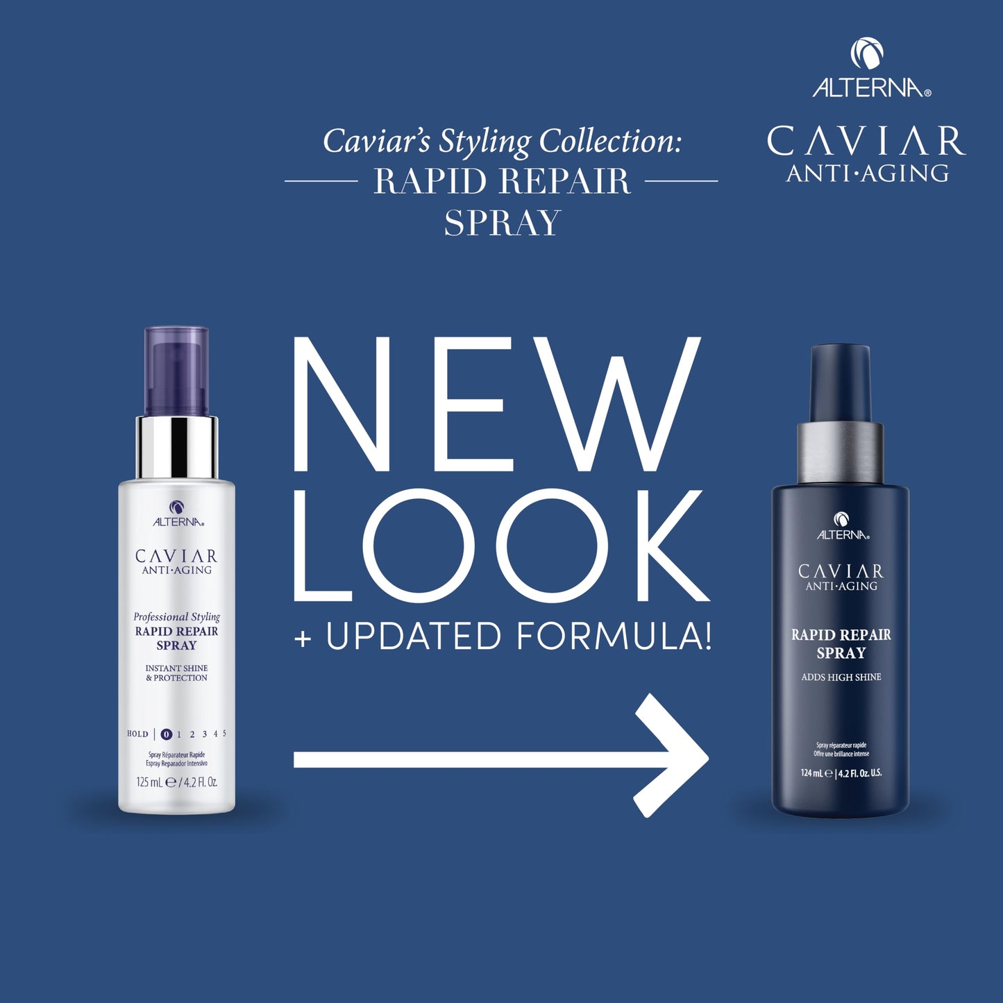 Dark Slate Blue Alterna Haircare CAVIAR Anti-Aging Rapid Repair Spray 4.2 Fl Oz | Instant Shine and Humidity Protection Spray for Hair | Sulfate Free