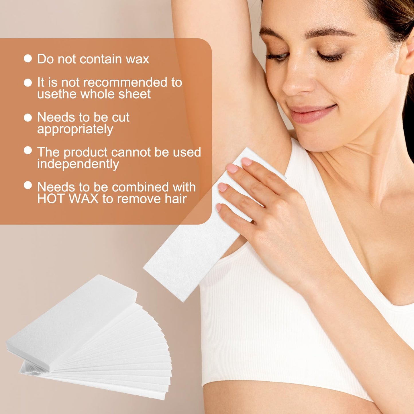 Navajo White 1000-Count Non Woven Wax Strips, Body and Facial Epilating Wax Strips Paper for Hair Removal, Beauty Waxing Strips for Leg Face Chest Back and Bikini